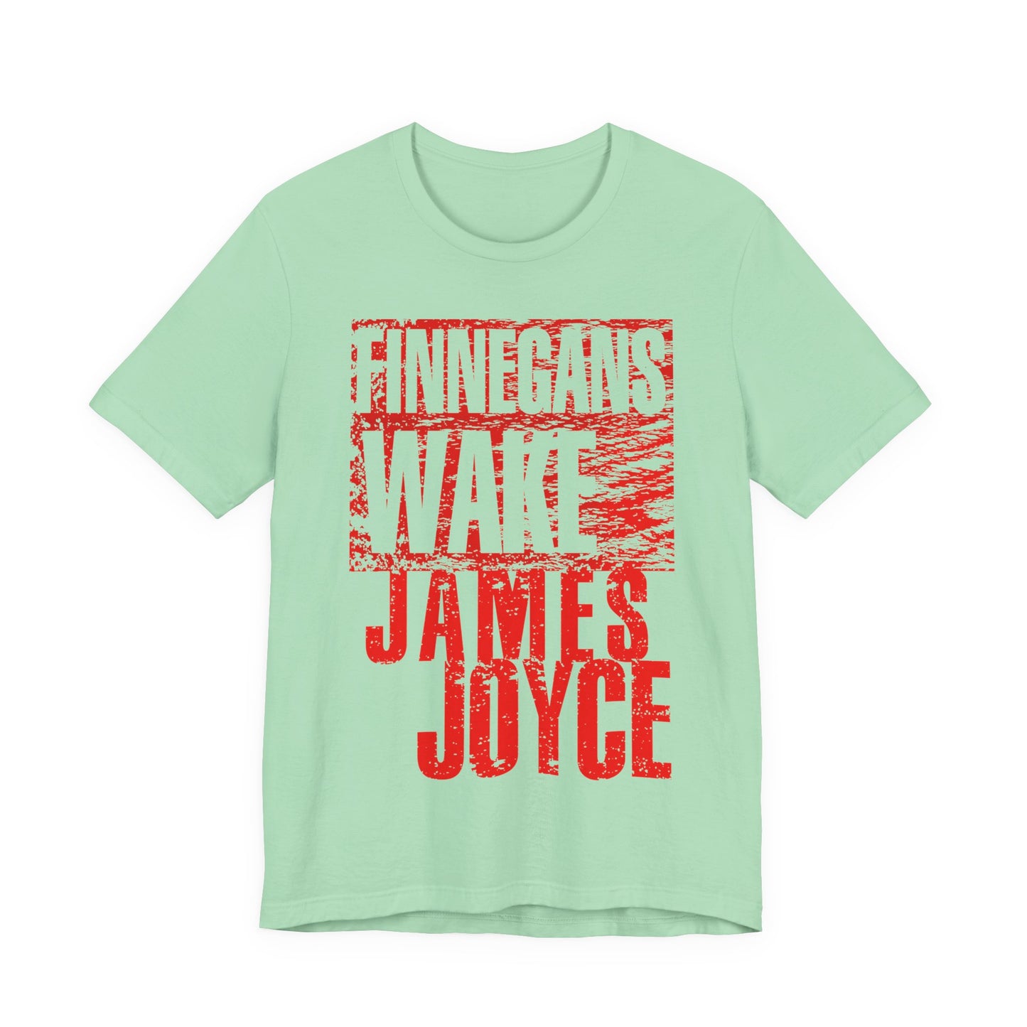 james joyce finnegans wake in red tshirt
