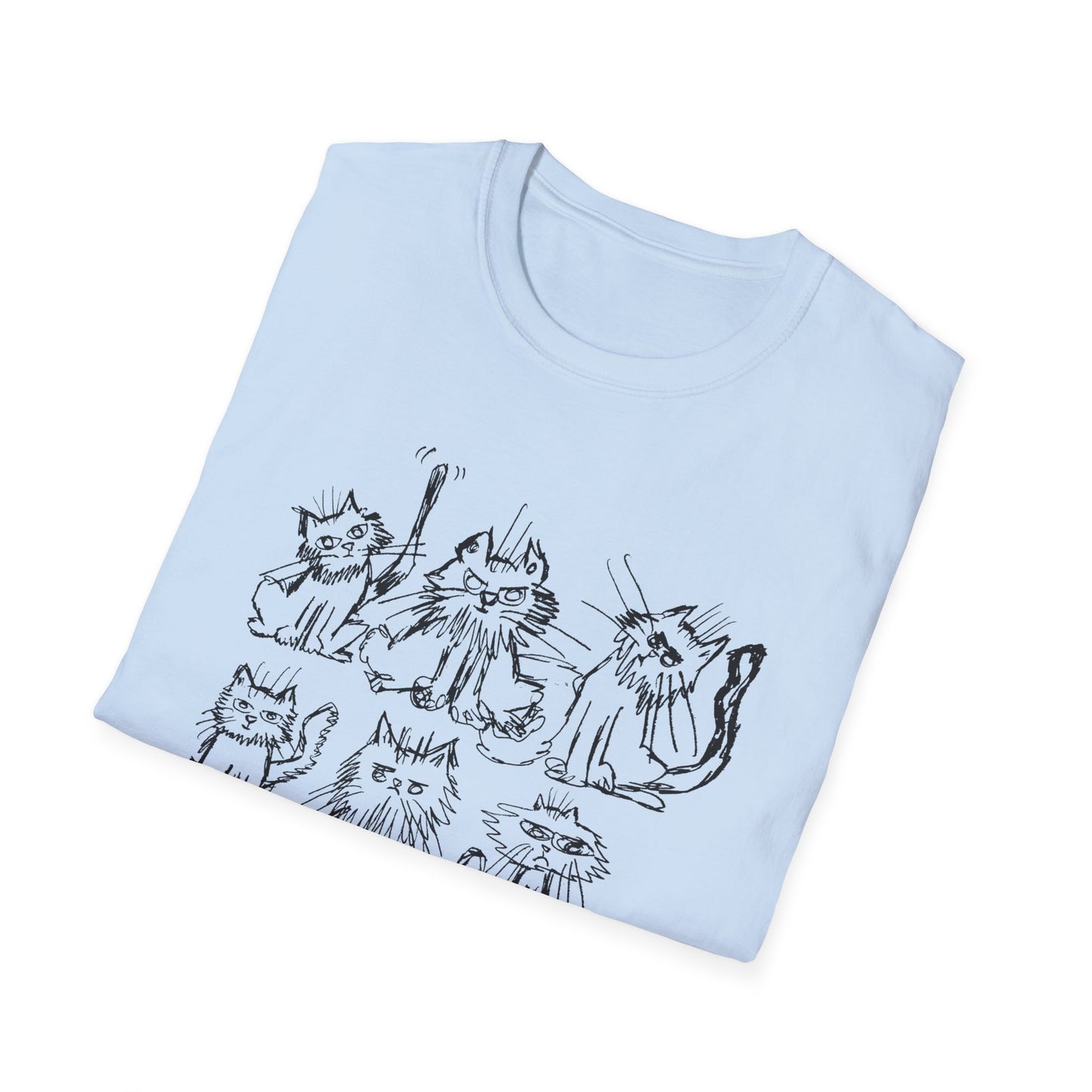 original drawing six cats tshirt