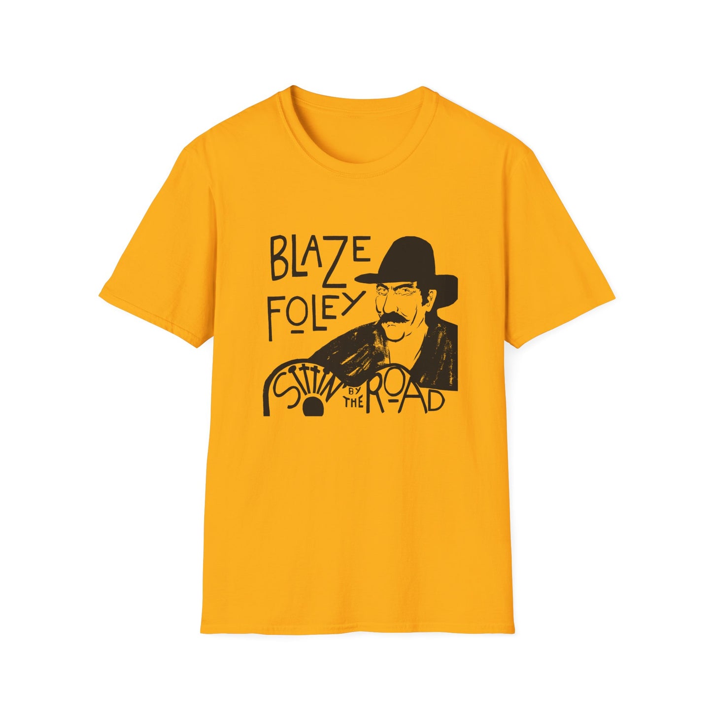 blaze foley sittin' by the road black stencil fan art tshirt