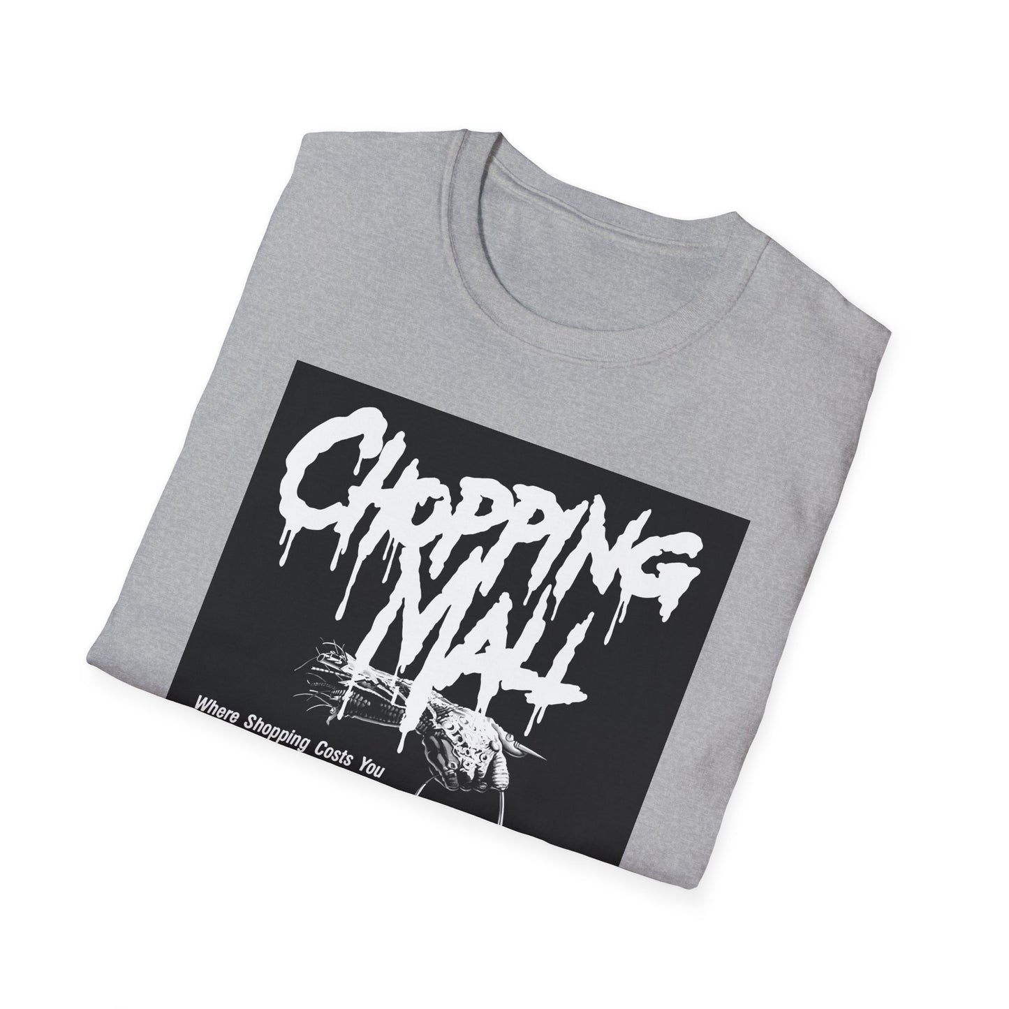 chopping mall 1986 poster black and white tshirt