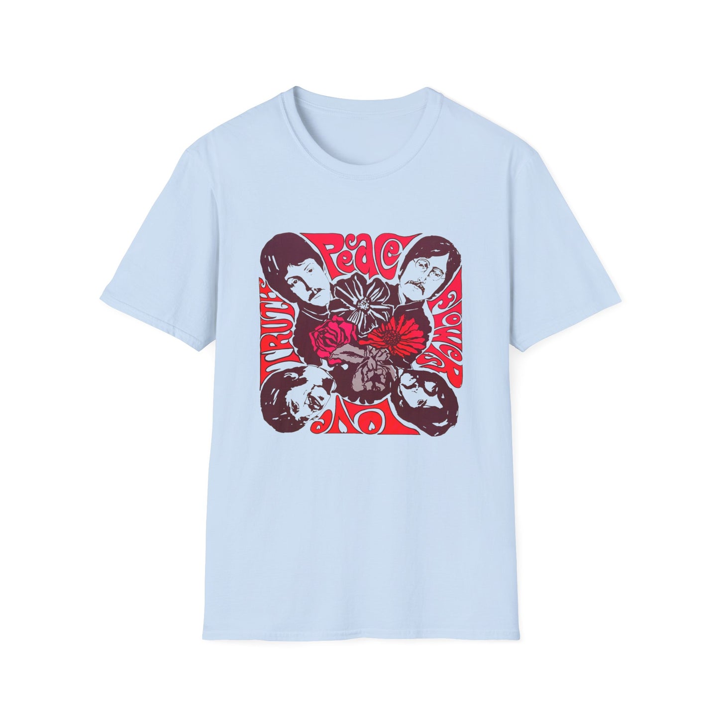 1967 blacklight lennon and friends poster reproduction band tshirt