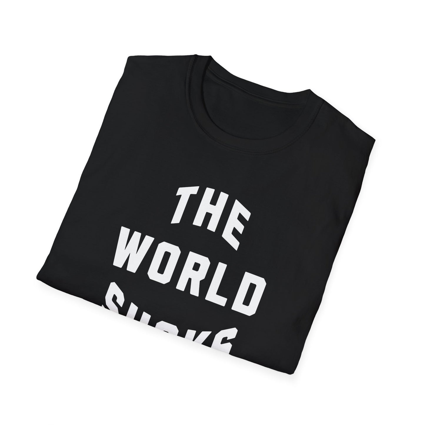 the world sucks vintage design tshirt