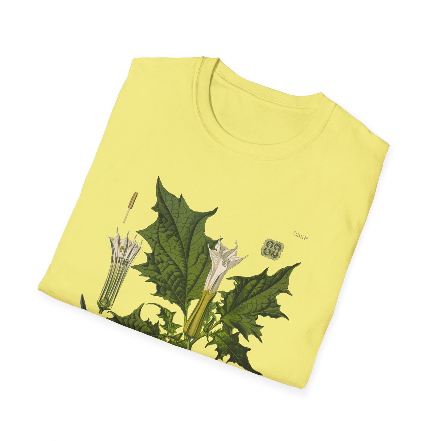 1887 botanical print from kohler's plants by hermann adolph kohler featuring datura the devil's trumpet tshirt