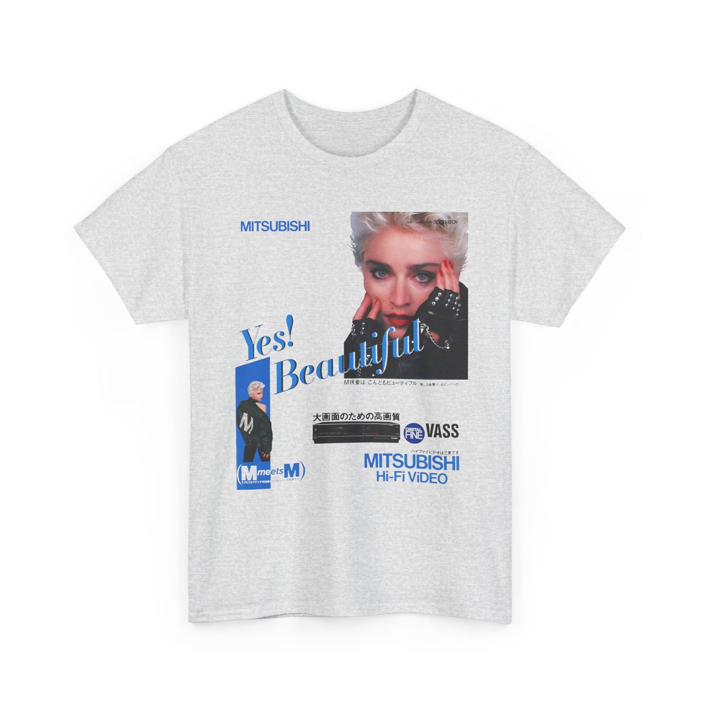 1987 japanese mitsubishi hi fi video ad with madonna reproduction tshirt
