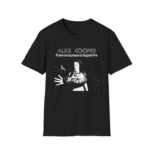 alice cooper puke on a piece of apple pie bootleg from detroit show 1971 tshirt