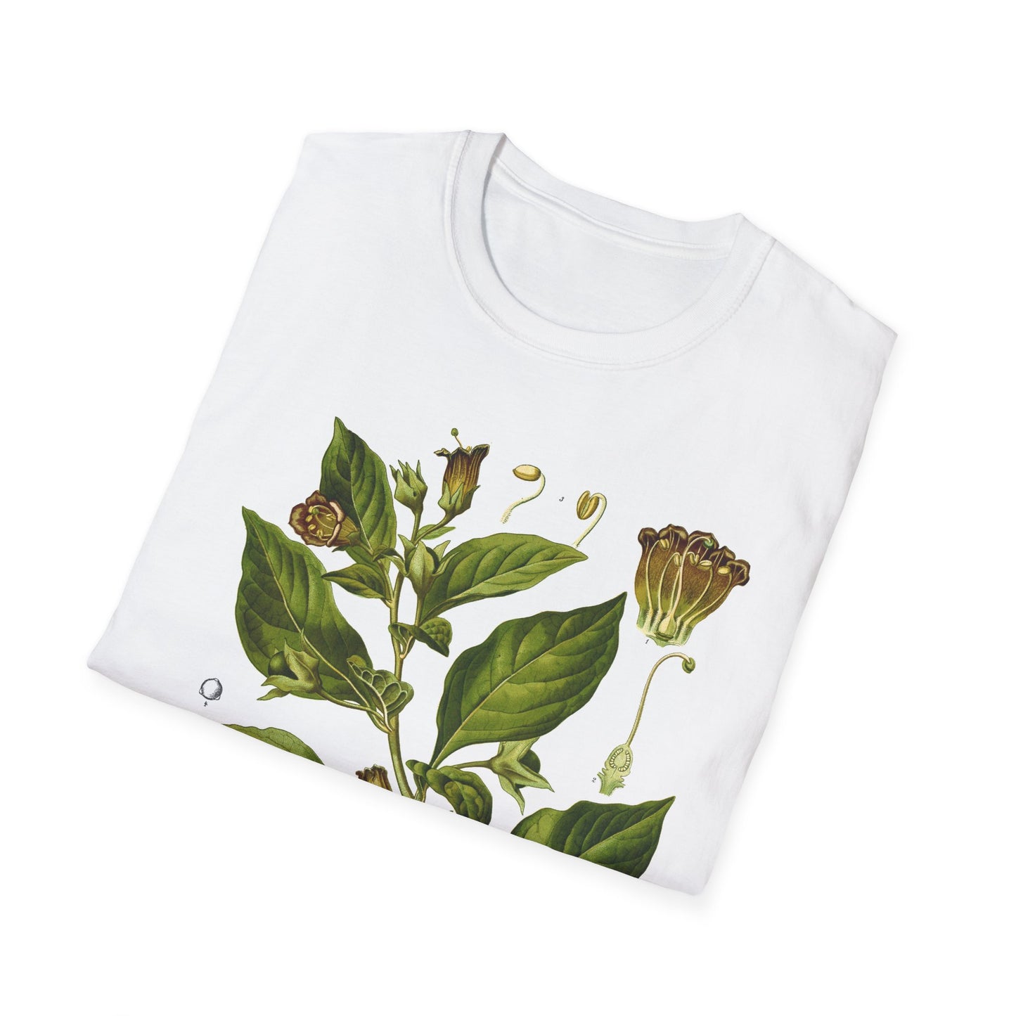 1887 botanical print from kohler's plants by hermann adolph kohler featuring atropa belladonna or deadly nightshade tshirt