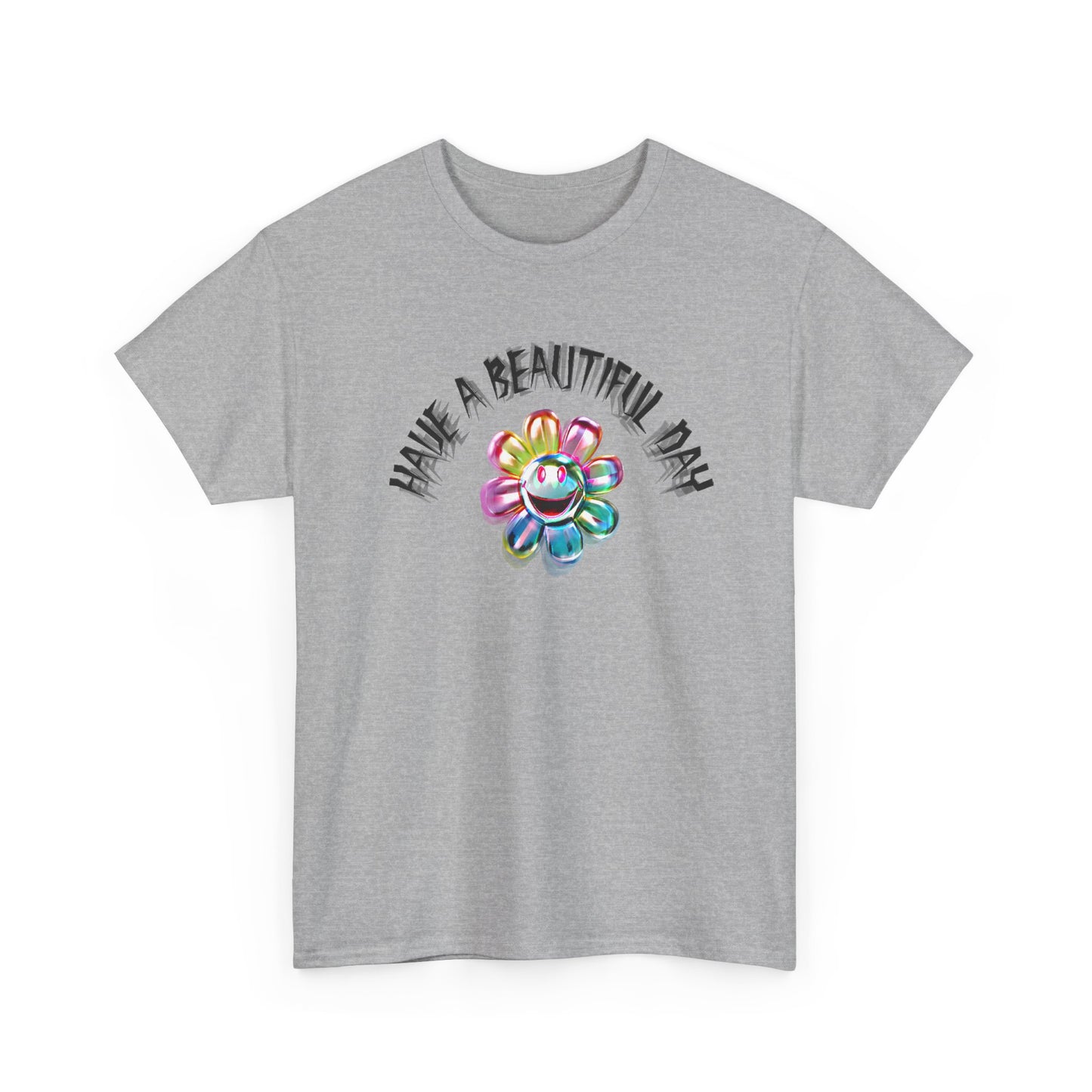 have a beautiful day chaotic rainbow daisy design tshirt