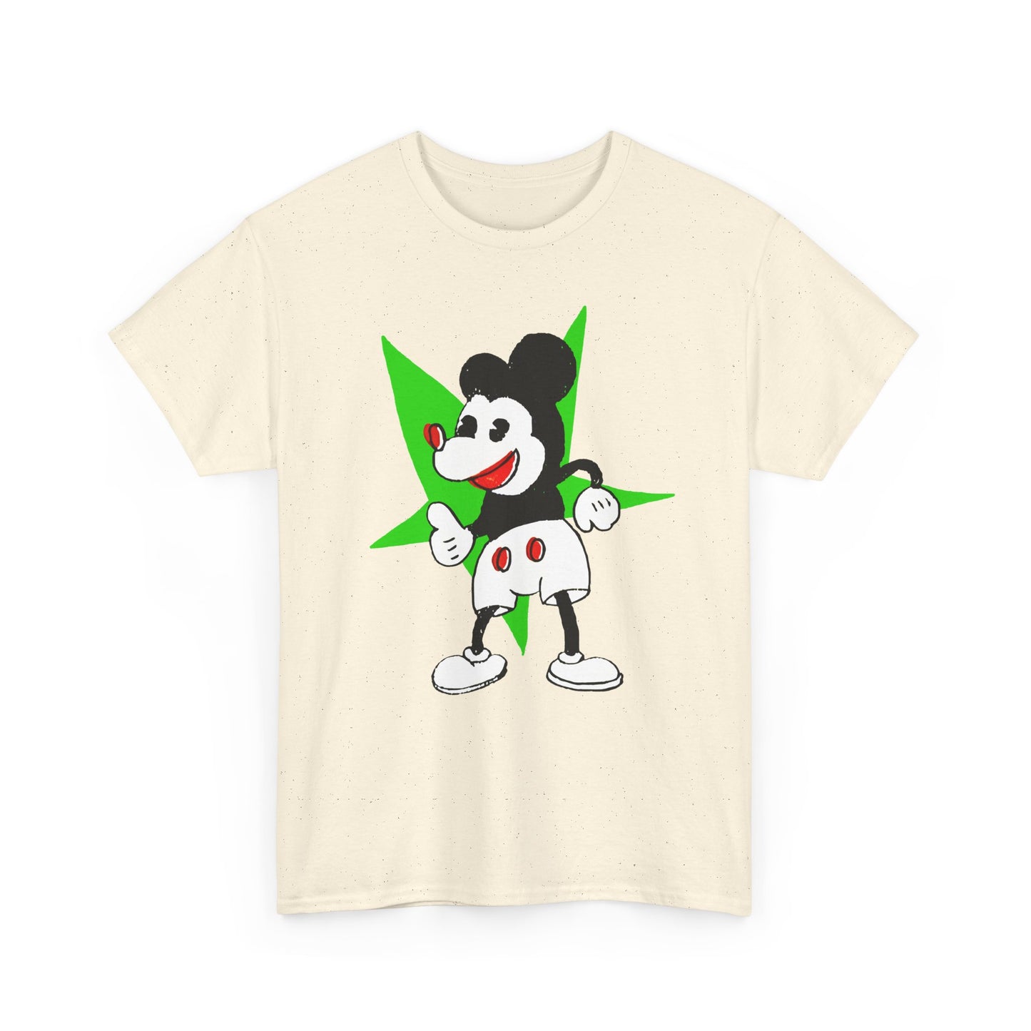 vintage japanese mickey with weird green star fan art tshirt