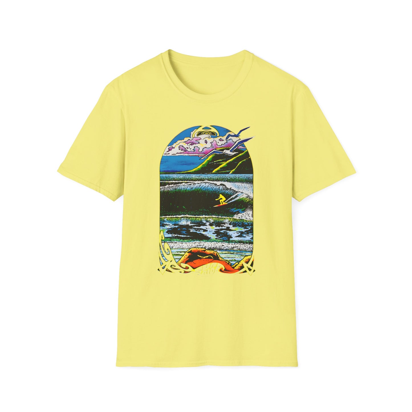 1976 surf rider psychedelic black light poster tshirt
