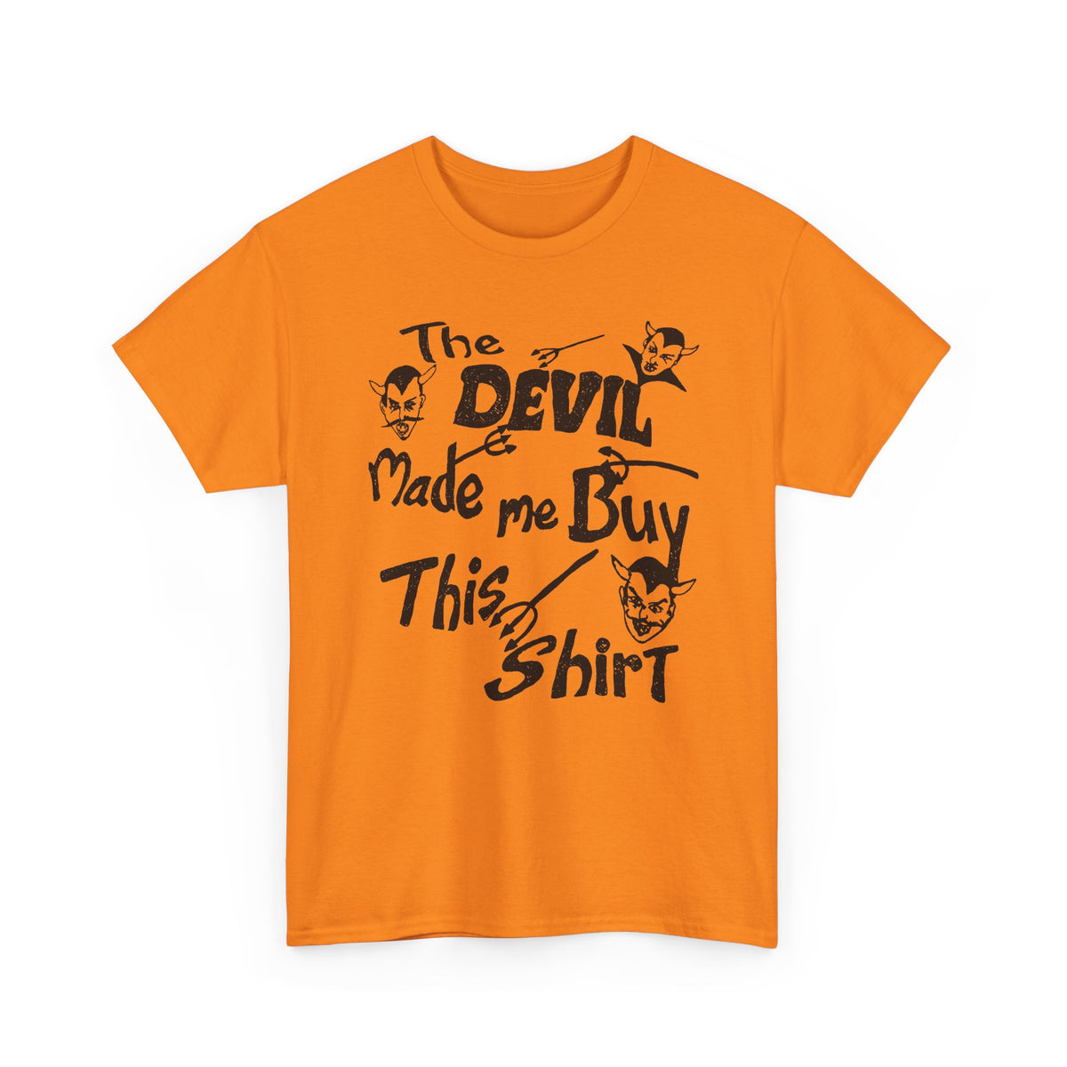 vintage the devil made me buy this shirt custom drawn reproduction tshirt