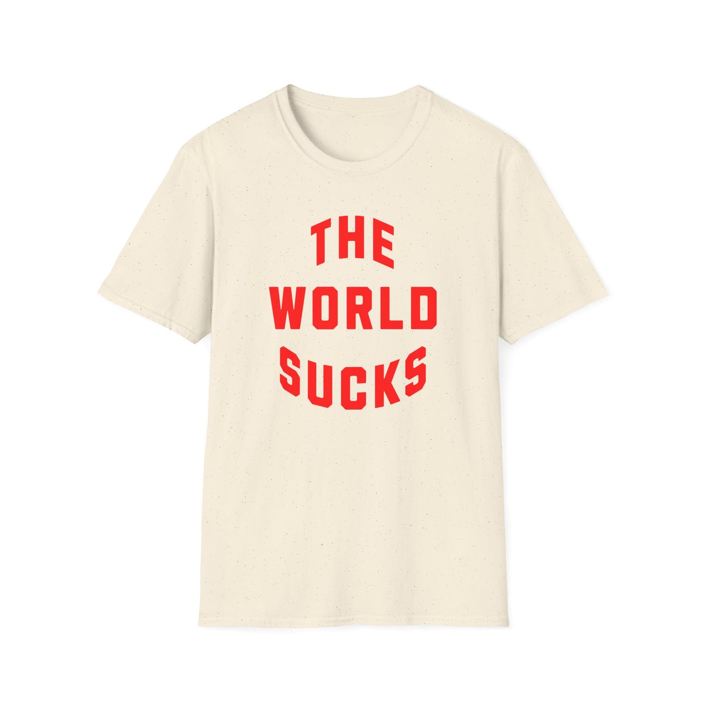 the world sucks in red tshirt