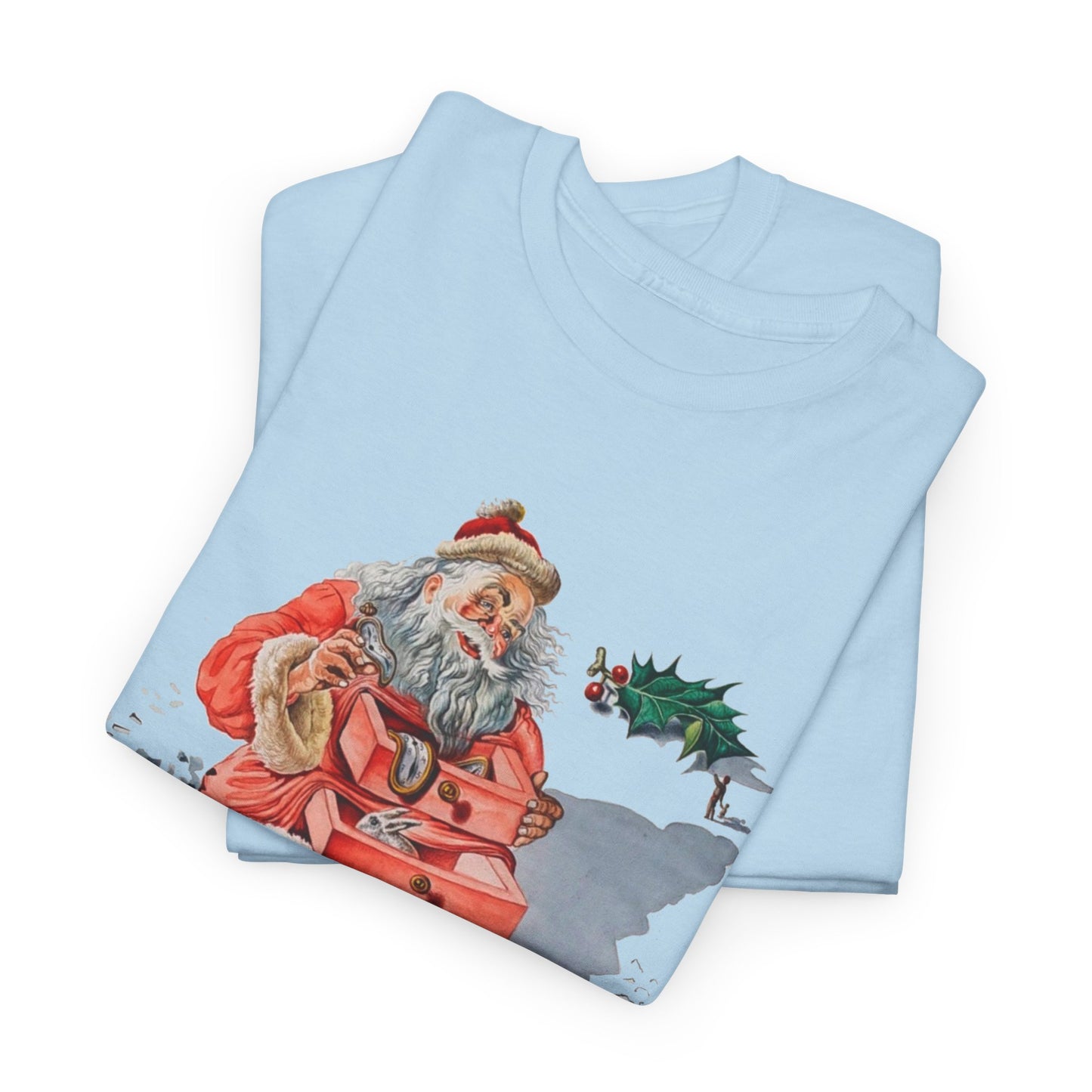 salvador dali's 1948 santa with drawers christmas card tshirt