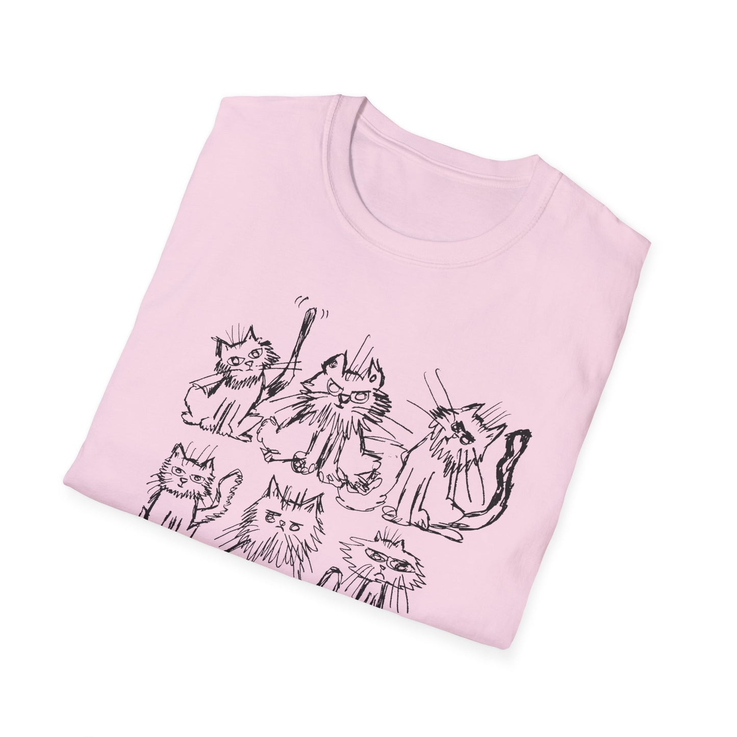 original drawing six cats tshirt