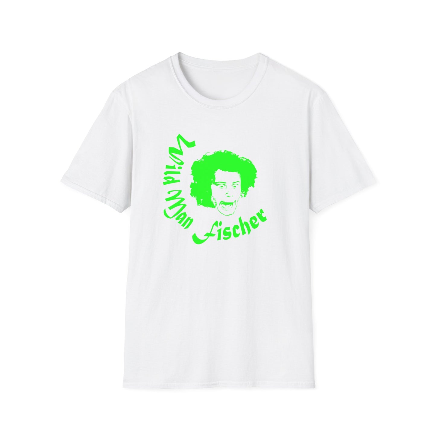 wild man fischer neon green stencil tshirt