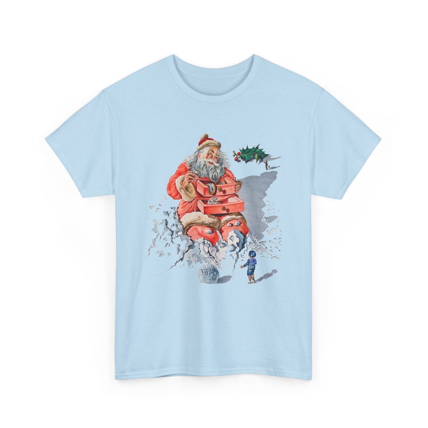 salvador dali's 1948 santa with drawers christmas card tshirt