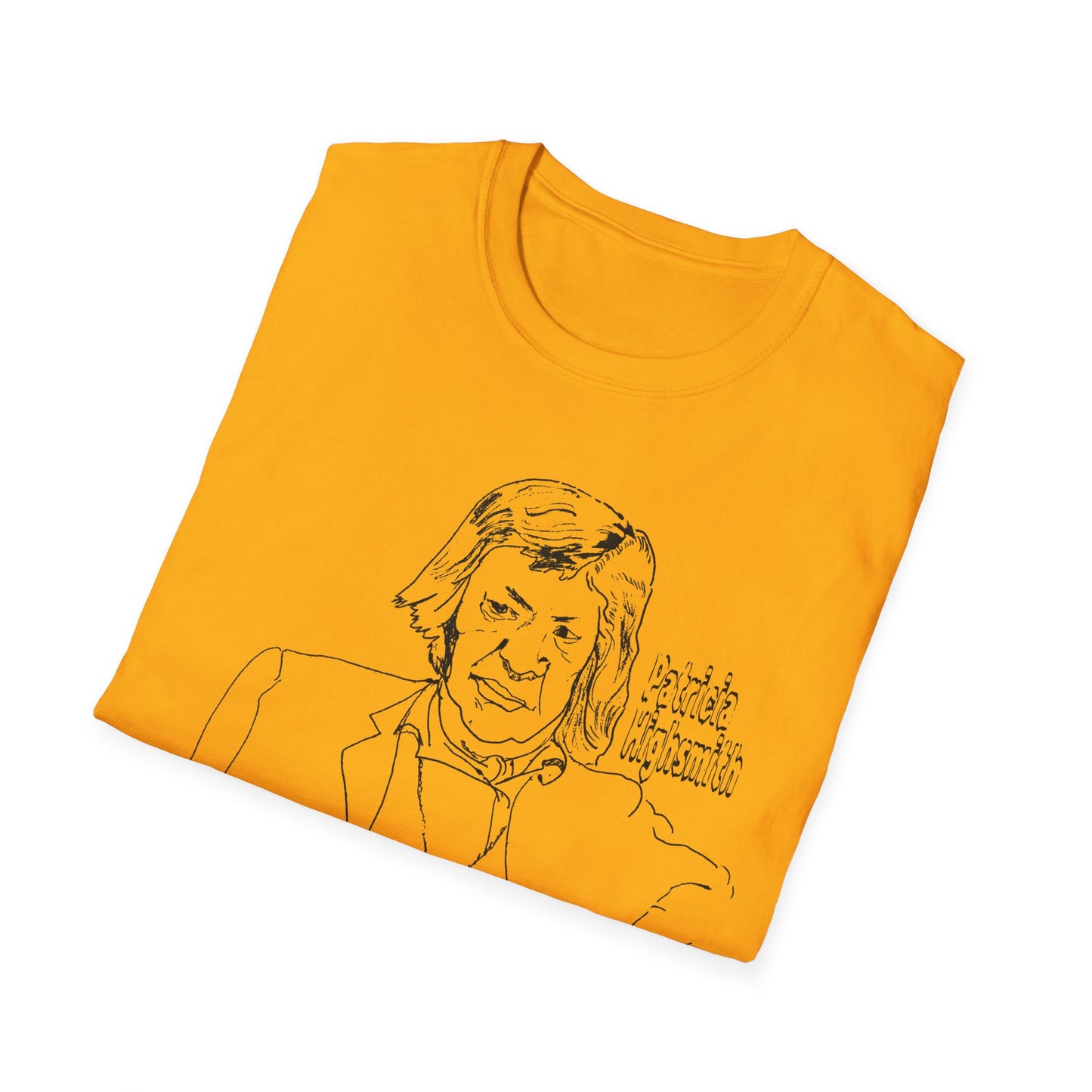 original drawing of patricia highsmith "I find the public passion for justice quite boring and artificial."