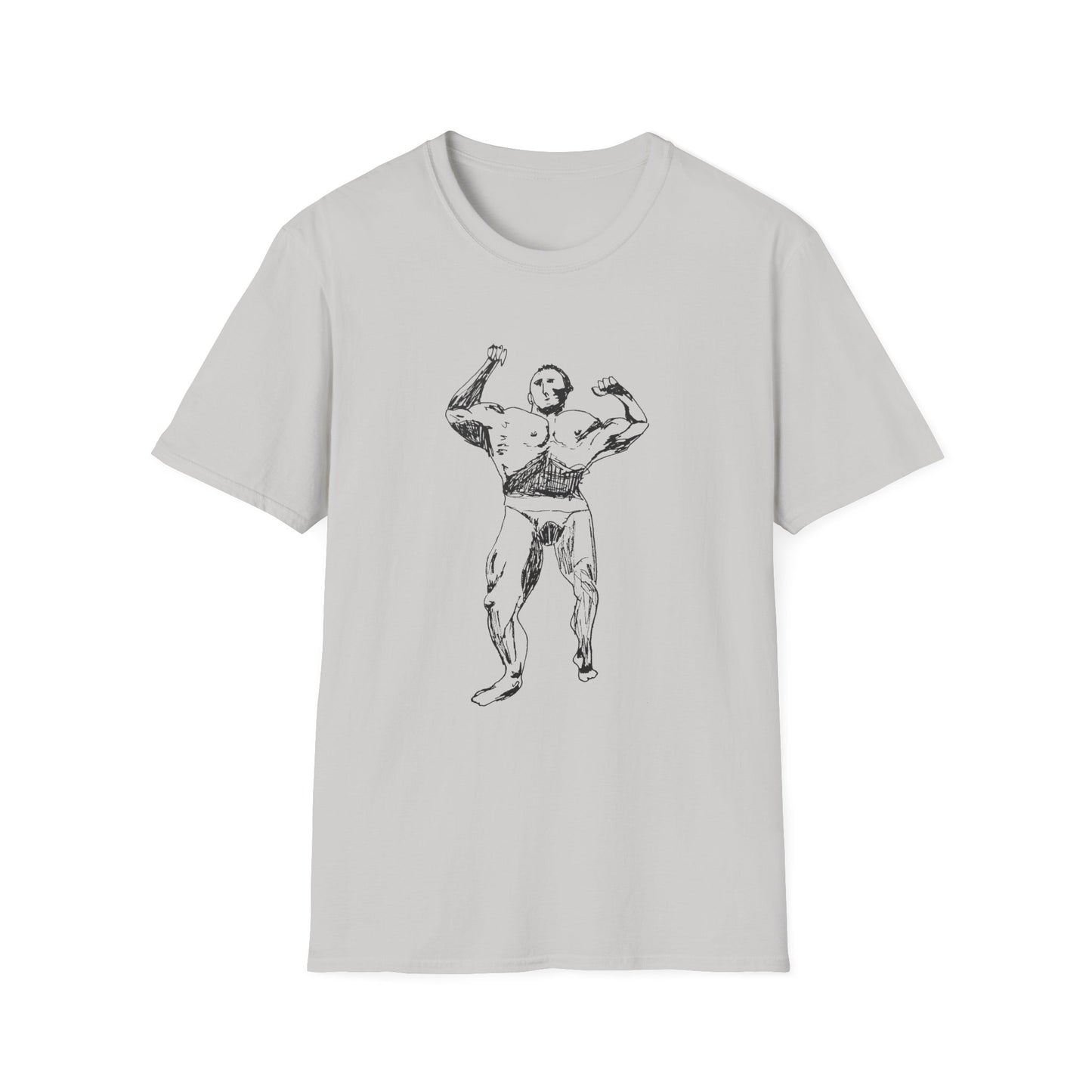 original drawing muscle man tshirt