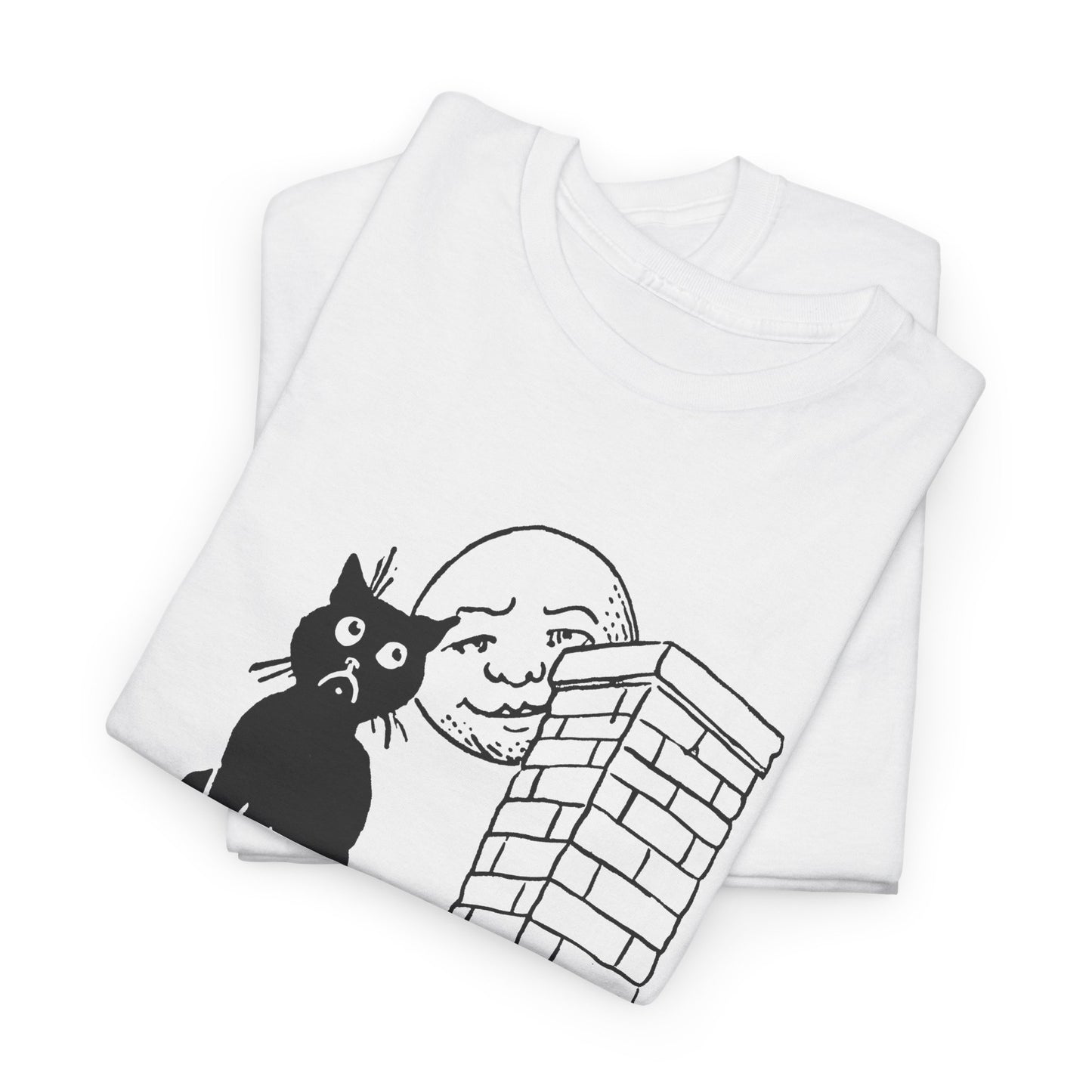 1906 postcard art can't you see i'm lonely cat on roof tshirt