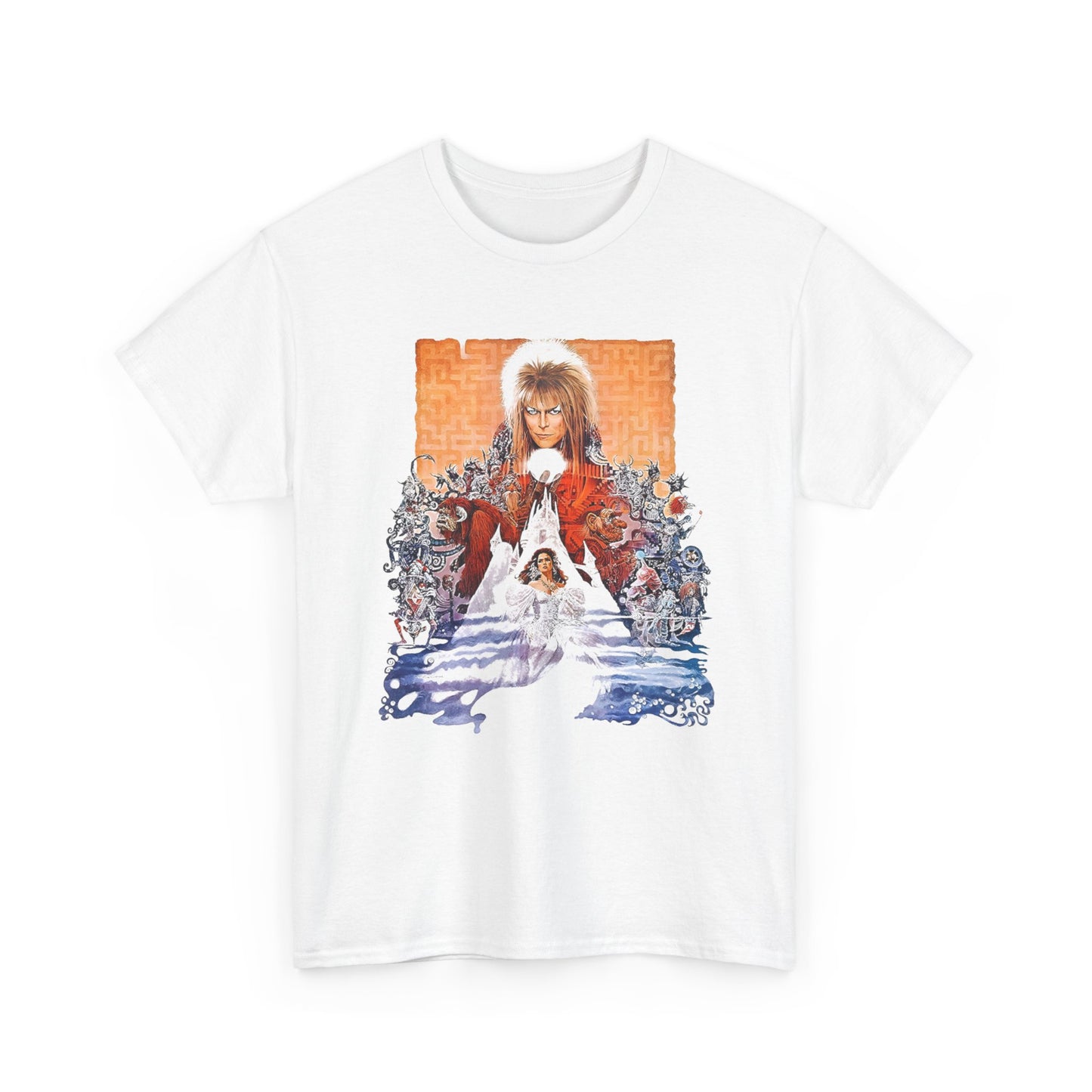 1986 labrynth starring david bowie and jennifer connelly movie poster repdroduction tshirt