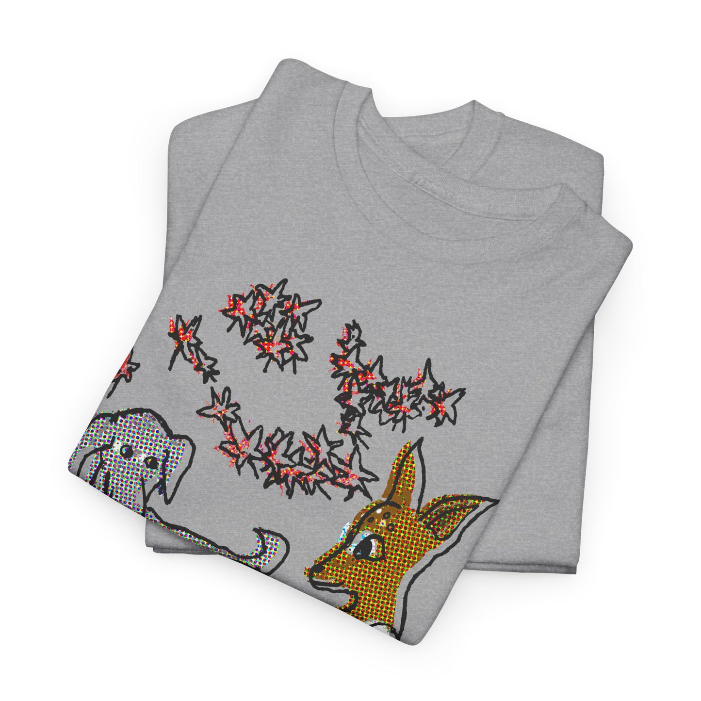 original drawing deer and dog love tshirt