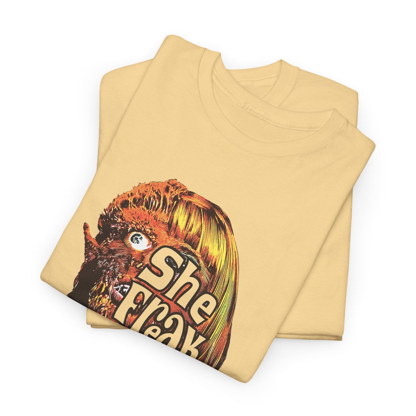 she freak 1967 exploitation horror film comic halftone style tshirt