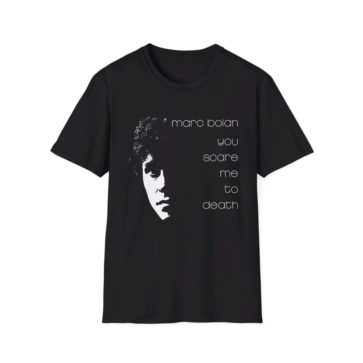 marc bolan 1981 you scare me to death album tshirt