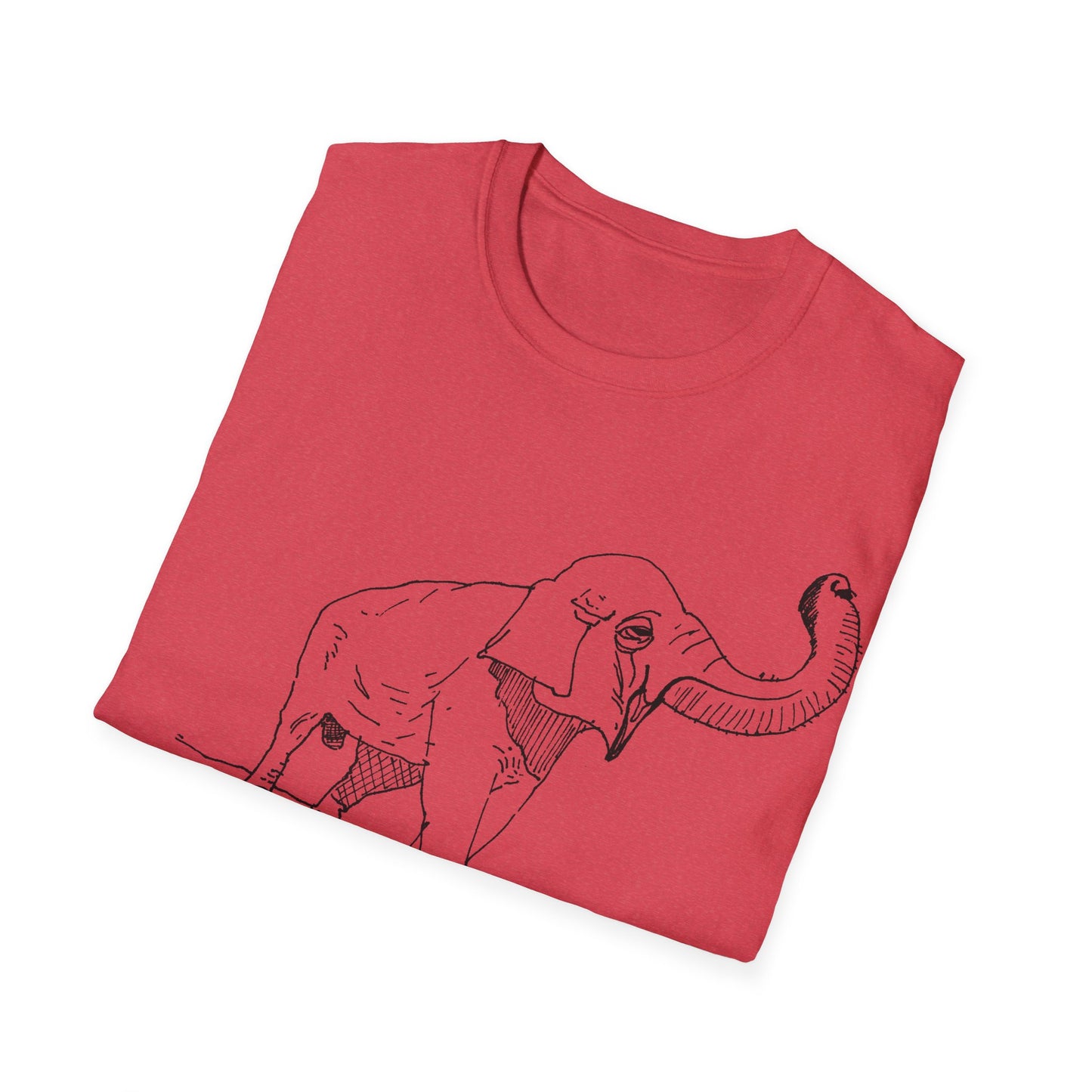 elephant kicks heroin habit original drawing tshirt. reference to xiguang the elephant