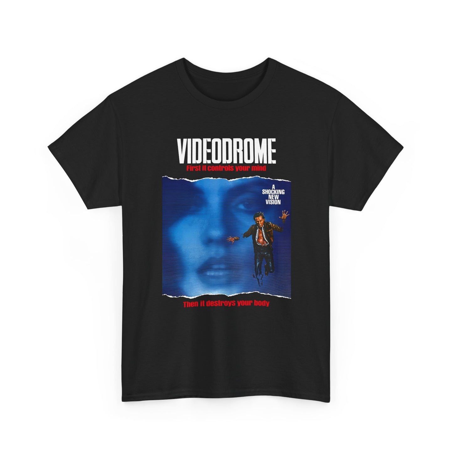 david cronenberg's videodrome 1983 alternate movie poster reproduction tshirt