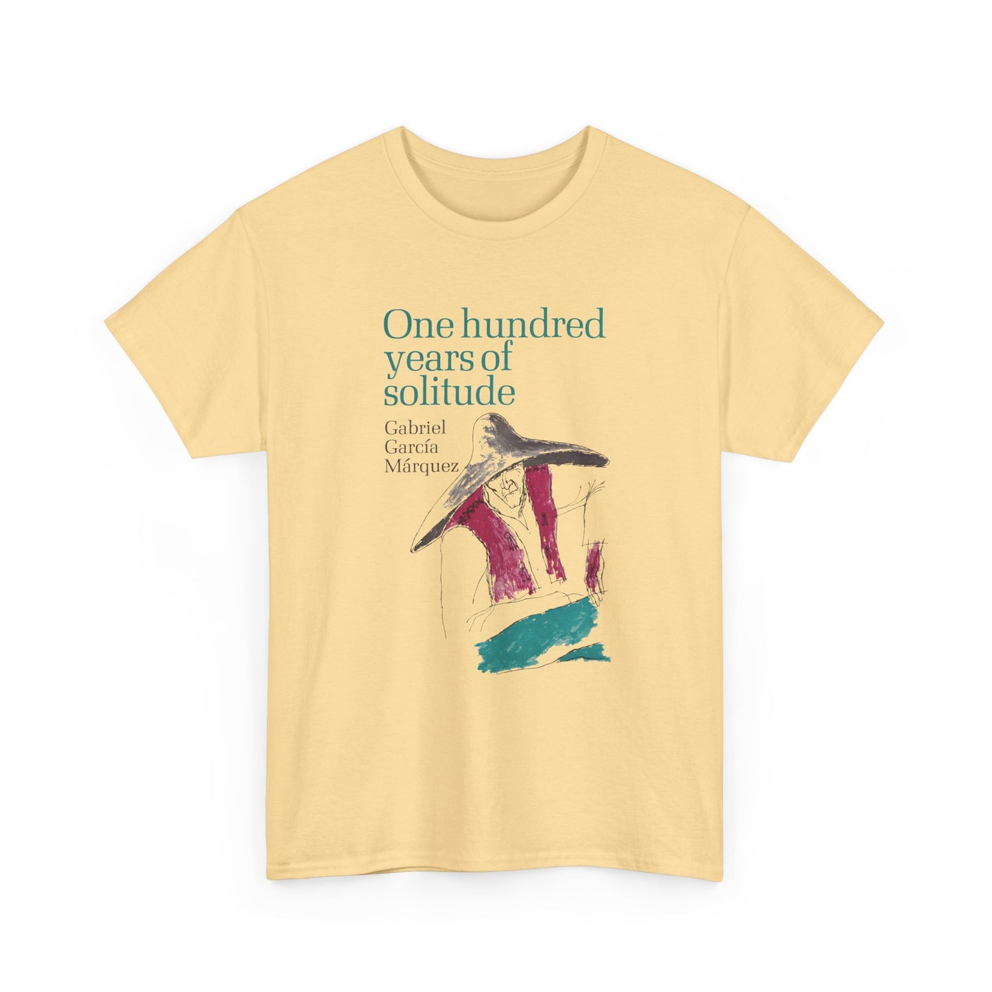 1967 gabriel garcía márquez "one hundred years of solitude" book cover tshirt