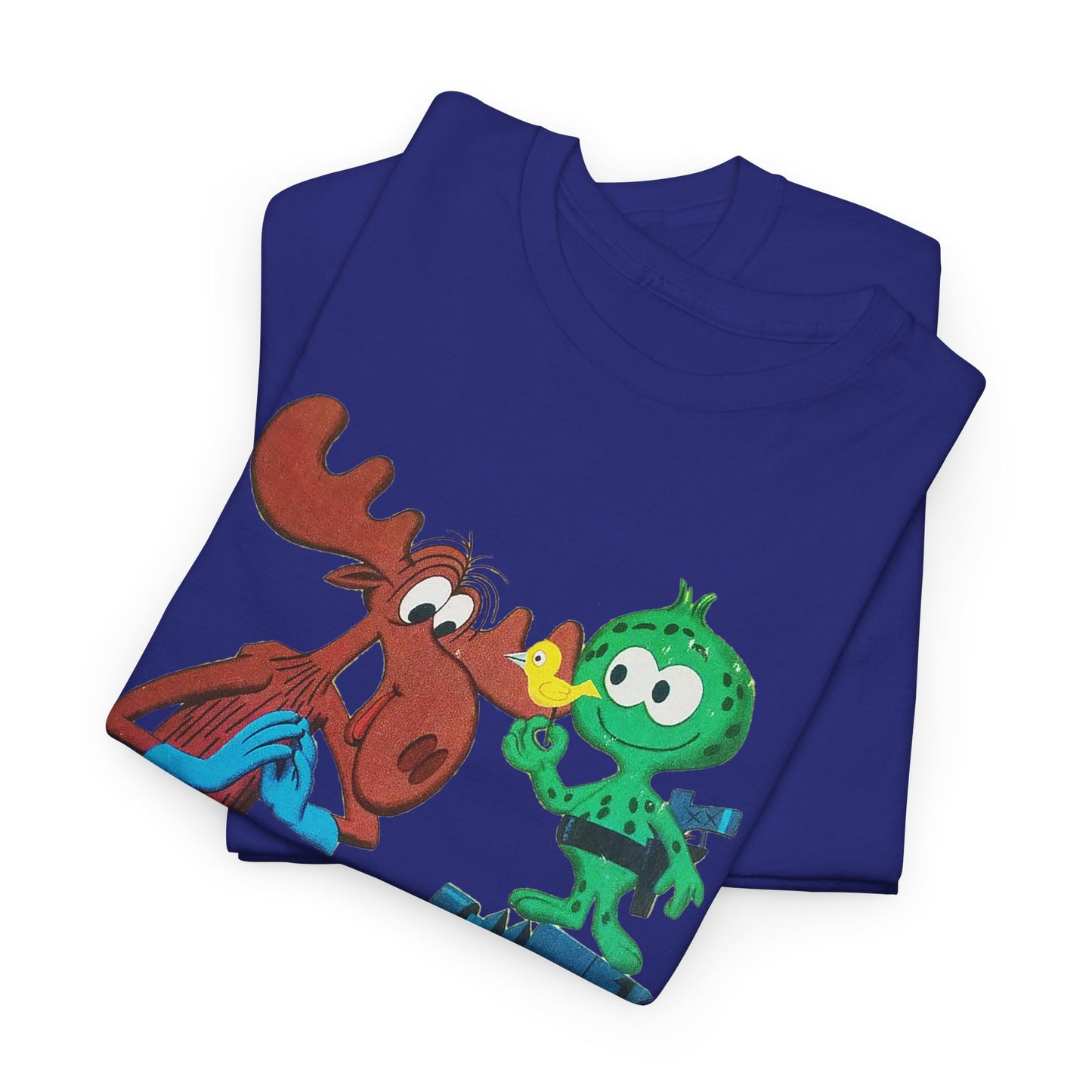 the rocky and bullwinkle show with gidney and cloyd reproduction tshirt
