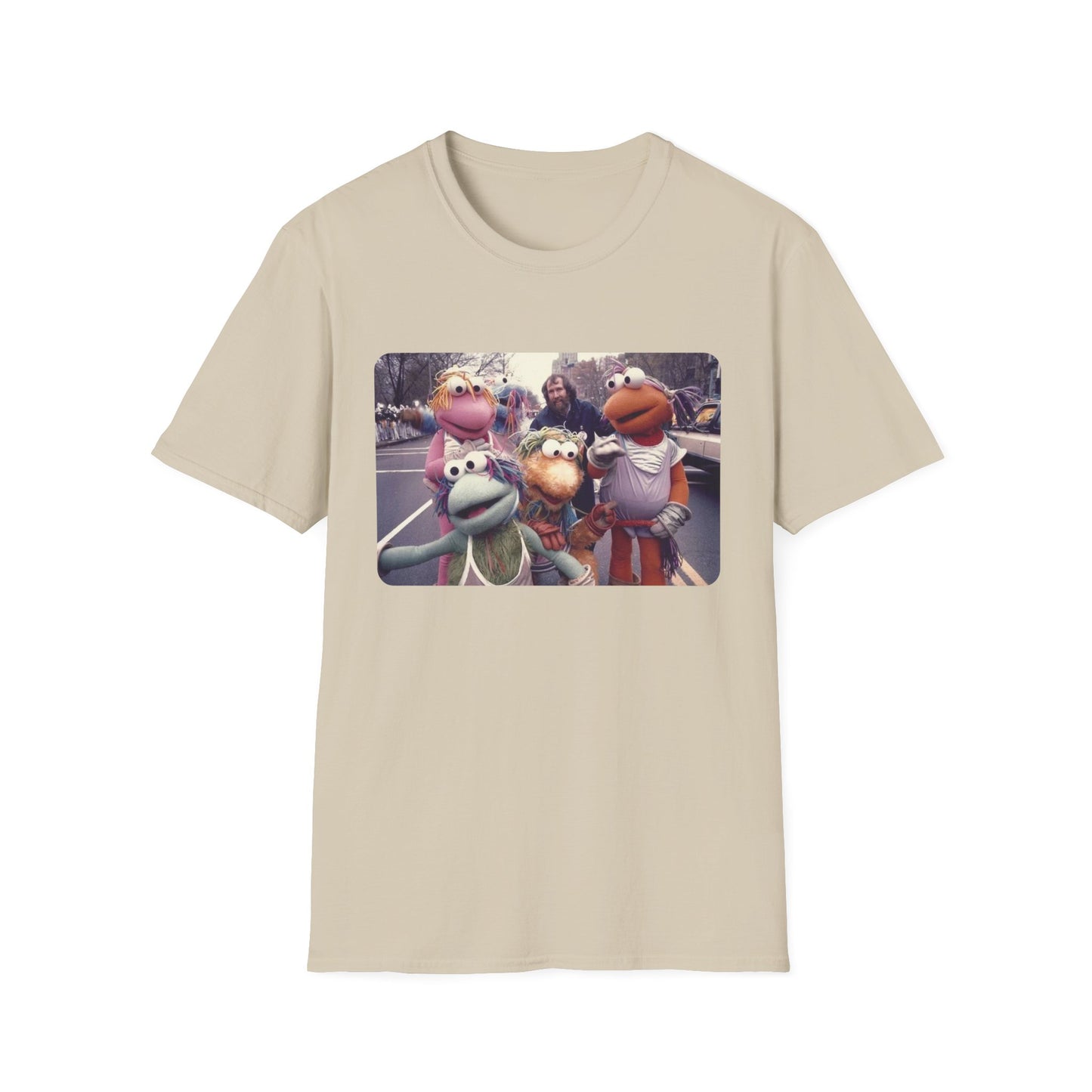 jim henson and the full-body fraggles at the 1984 macy's thanksgiving parade photo tshirt