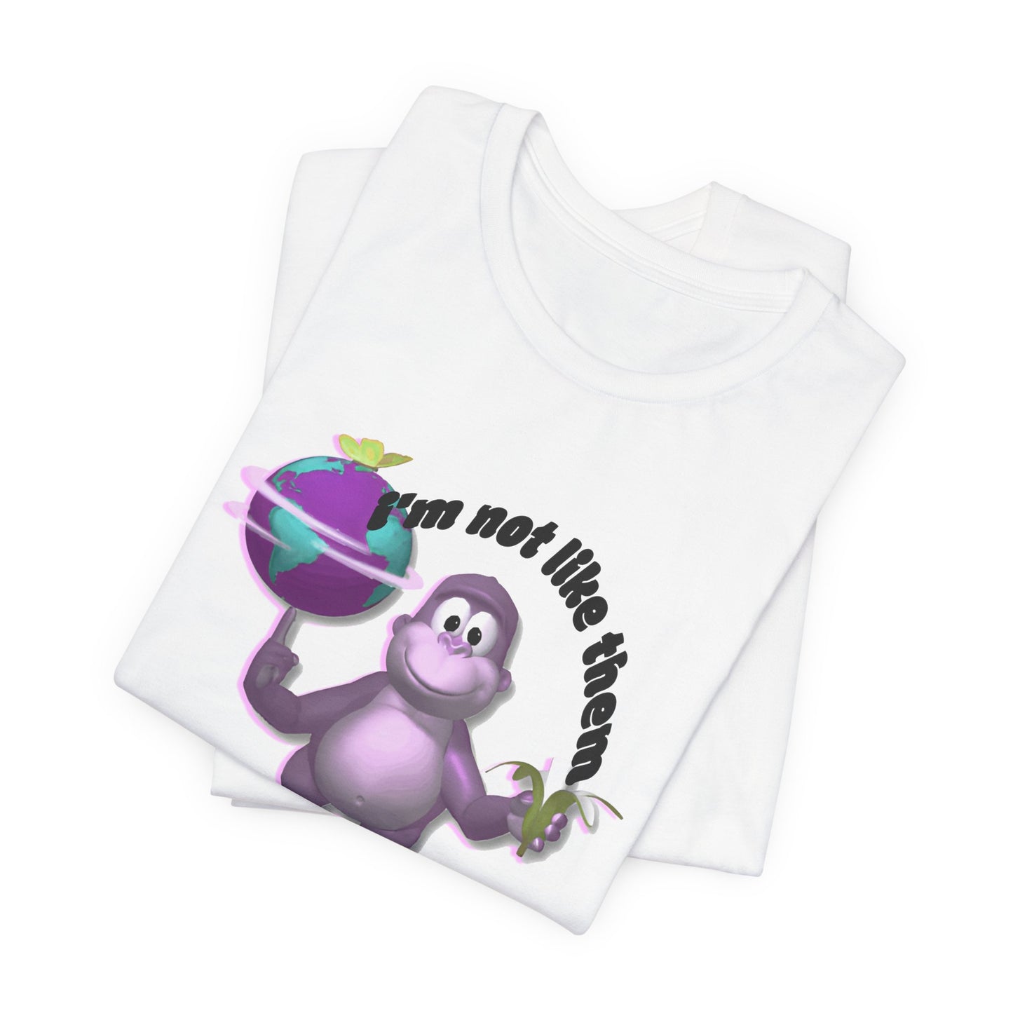 incredible graphic design bonzibuddy dumb tshirt "i'm not like them but i can pretend"