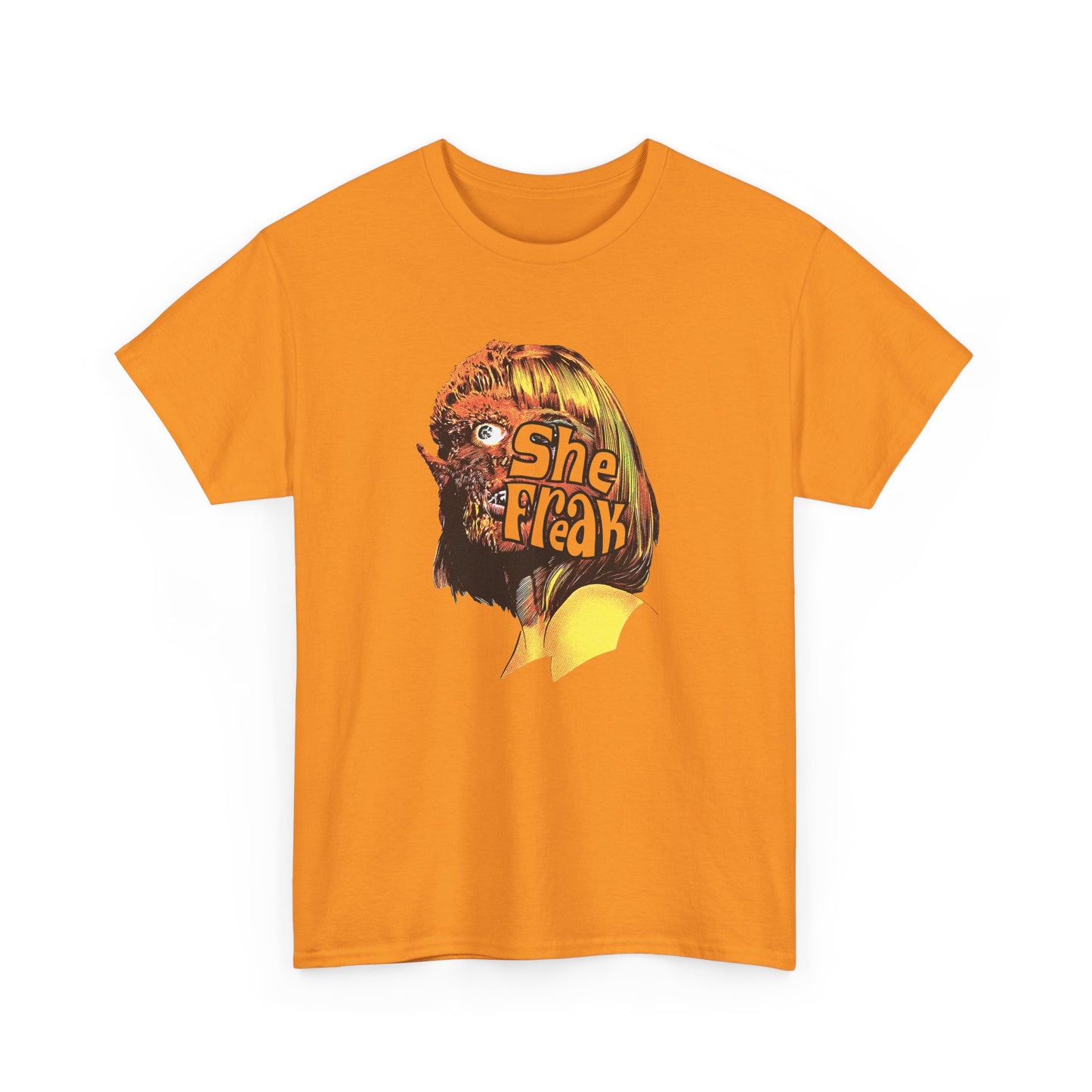 she freak 1967 exploitation horror film comic halftone style tshirt