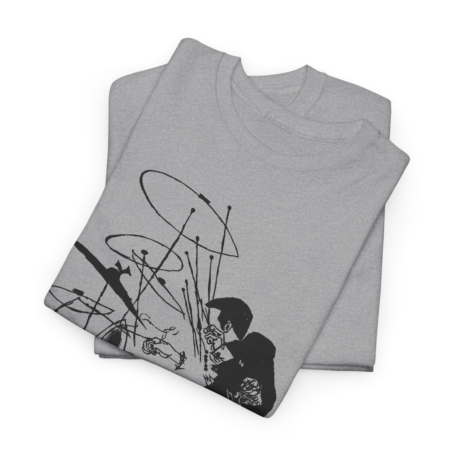 vintage illustration of the drummer buddy rich reproduction tshirt