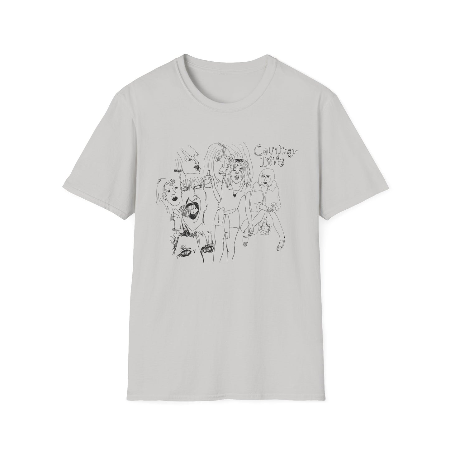 original drawing, courtney love collage tshirt