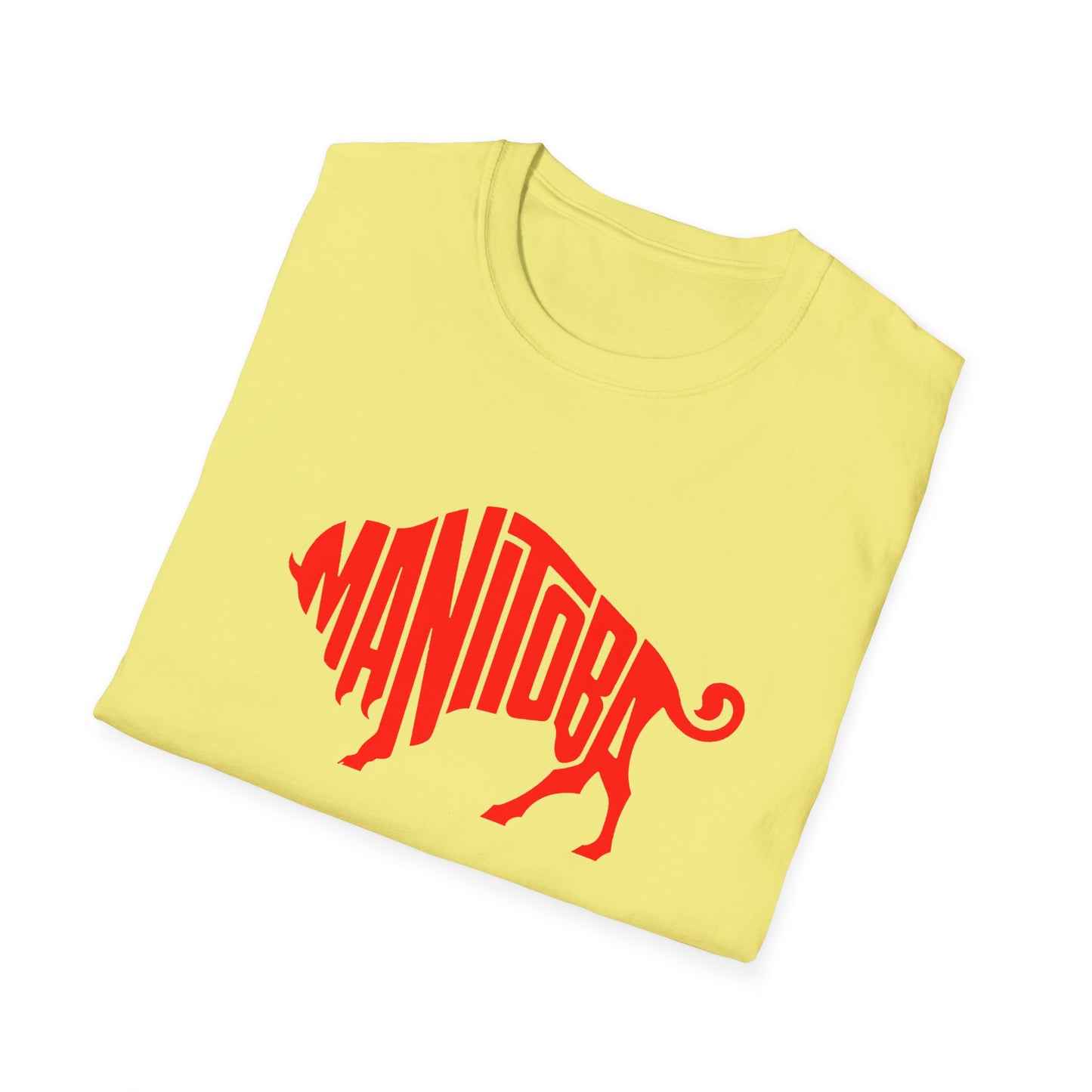 bison shaped manitoba logo from 1960's magazine tshirt