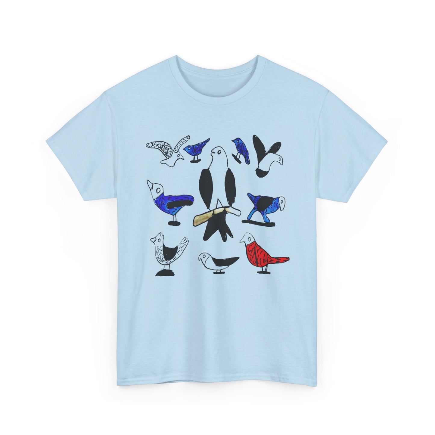 1970s untitled birds painting by canadian folk artist joseph sleep custom edit tshirt