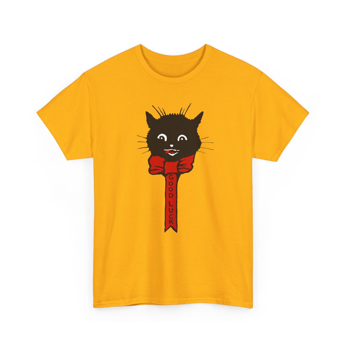 1922 calendar card graphic by unknown artist good luck cat tshirt