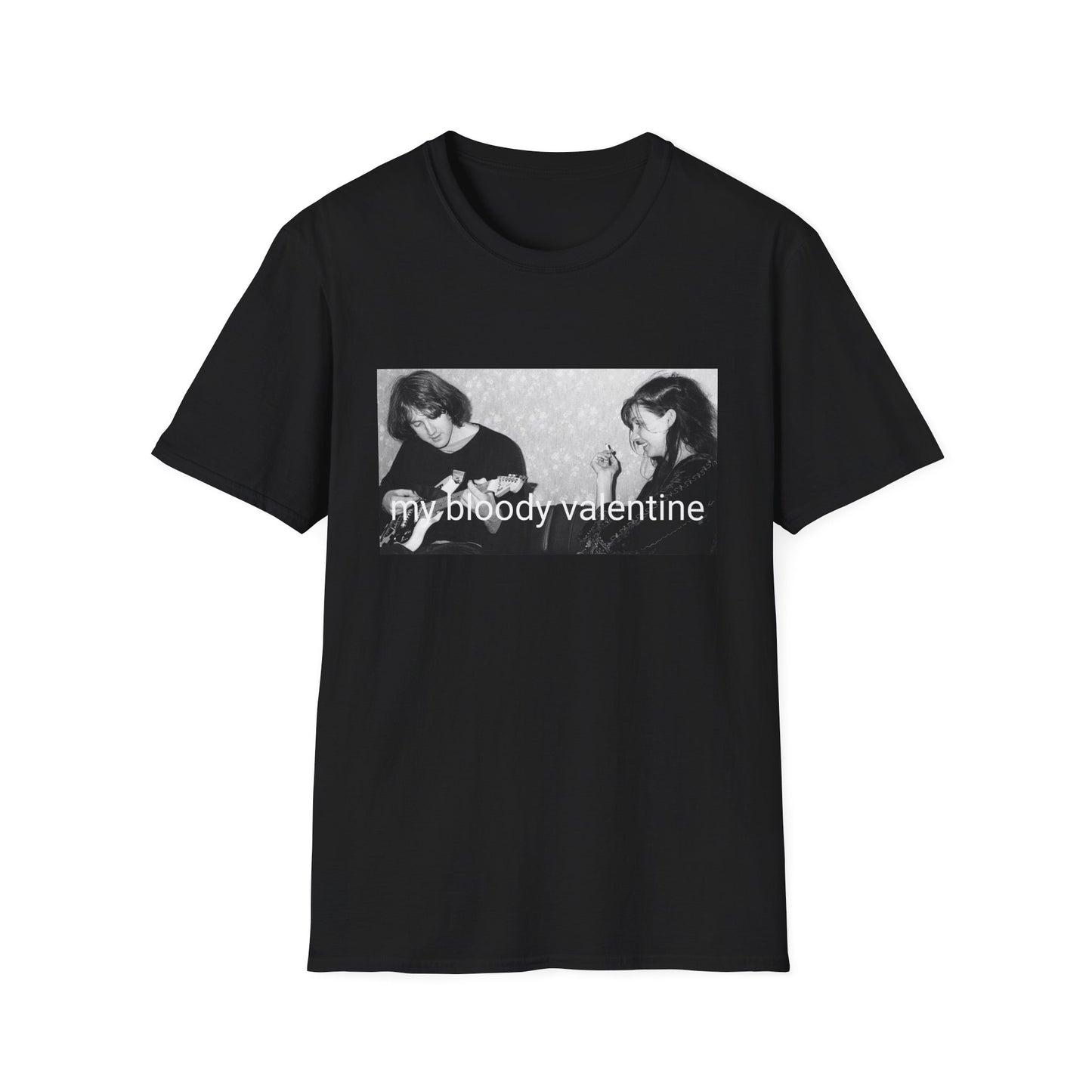 kevin shields and belinda butcher sitting on a couch tshirt