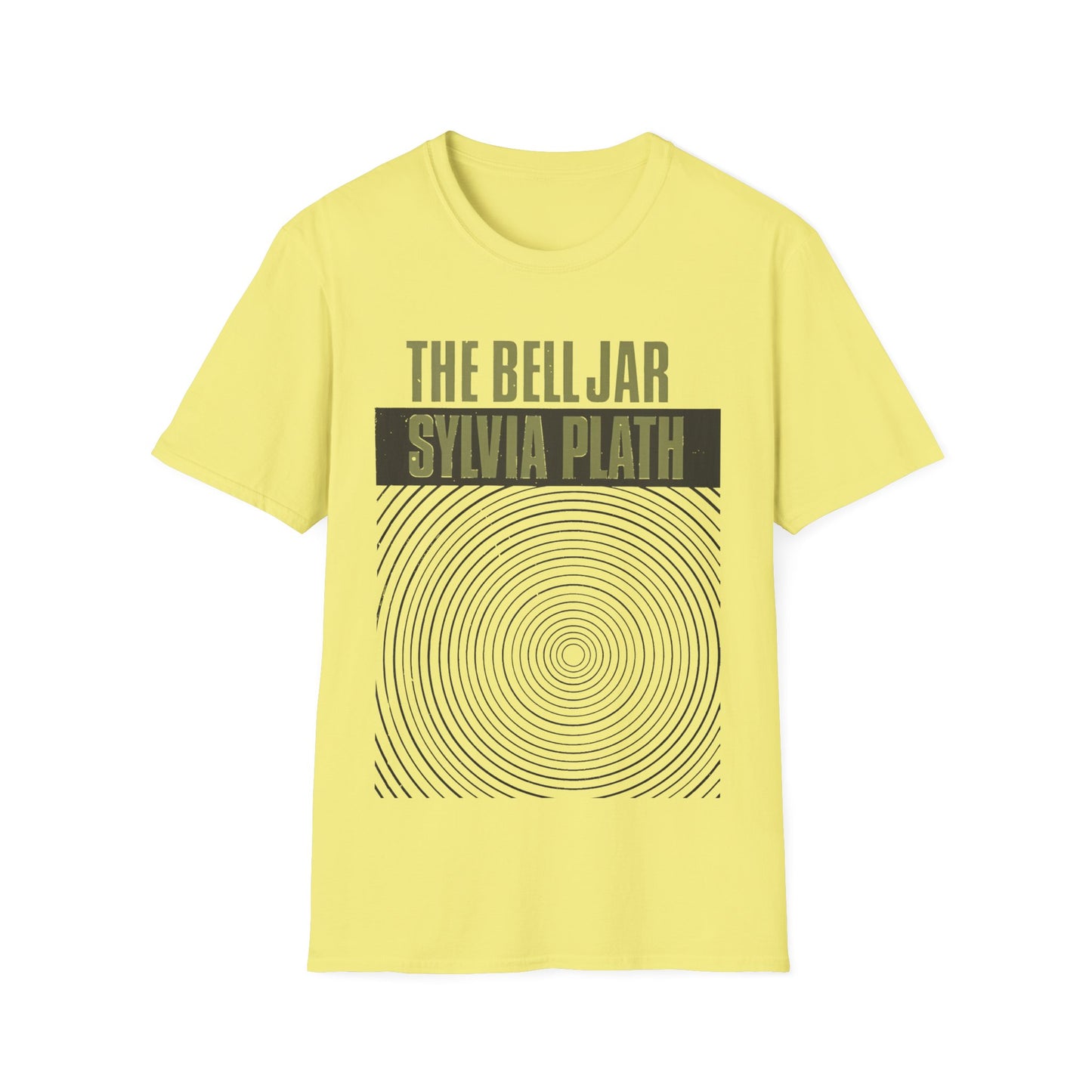 1963 book by sylvia plath "the bell jar" book cover tshirt