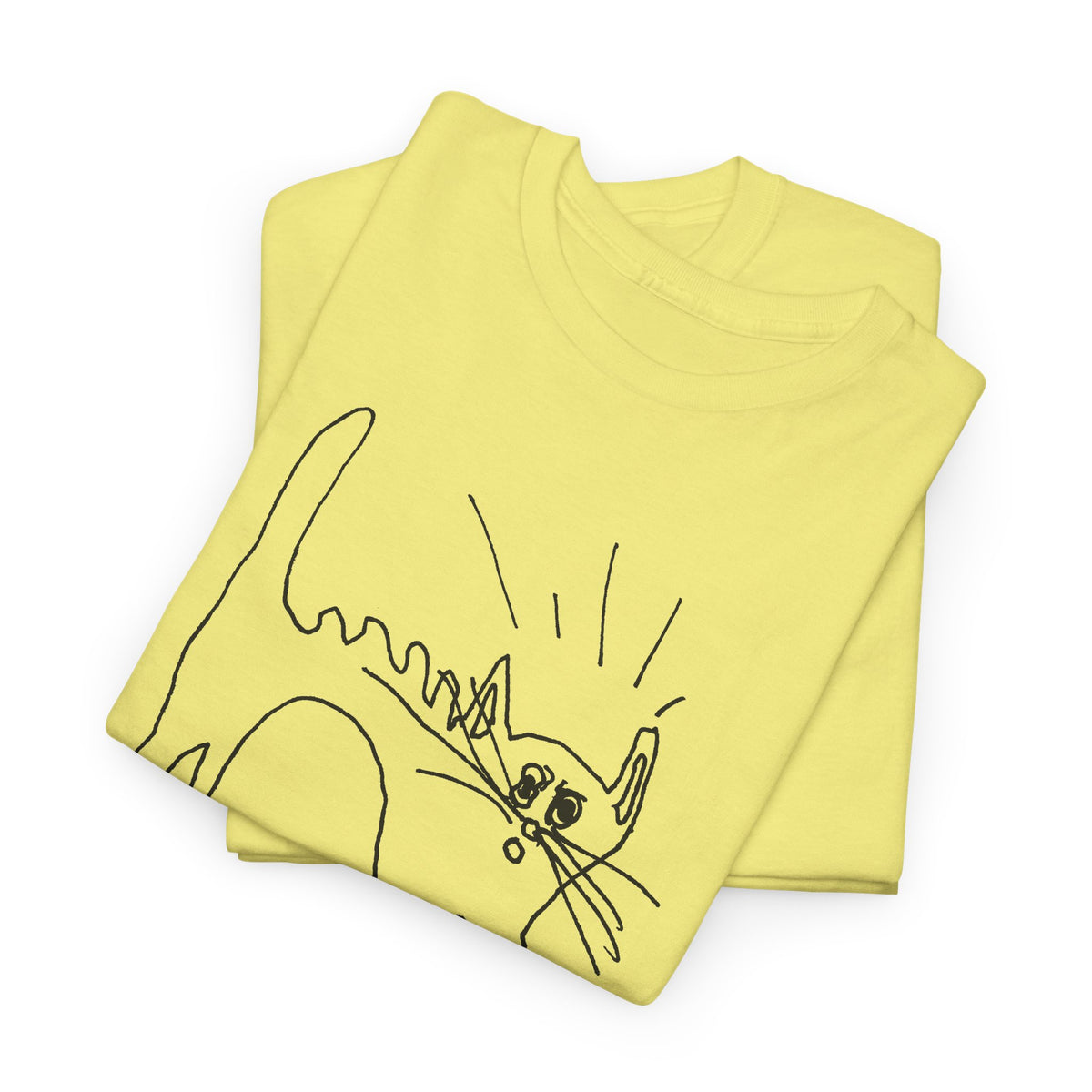 original drawing of a very spooked cat tshirt