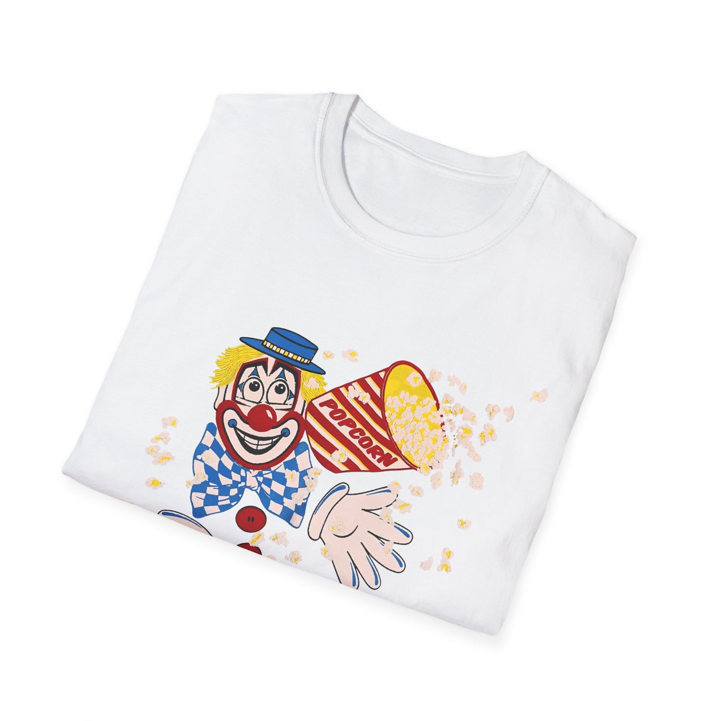 vintage 1980s popcorn clown graphic tshirt