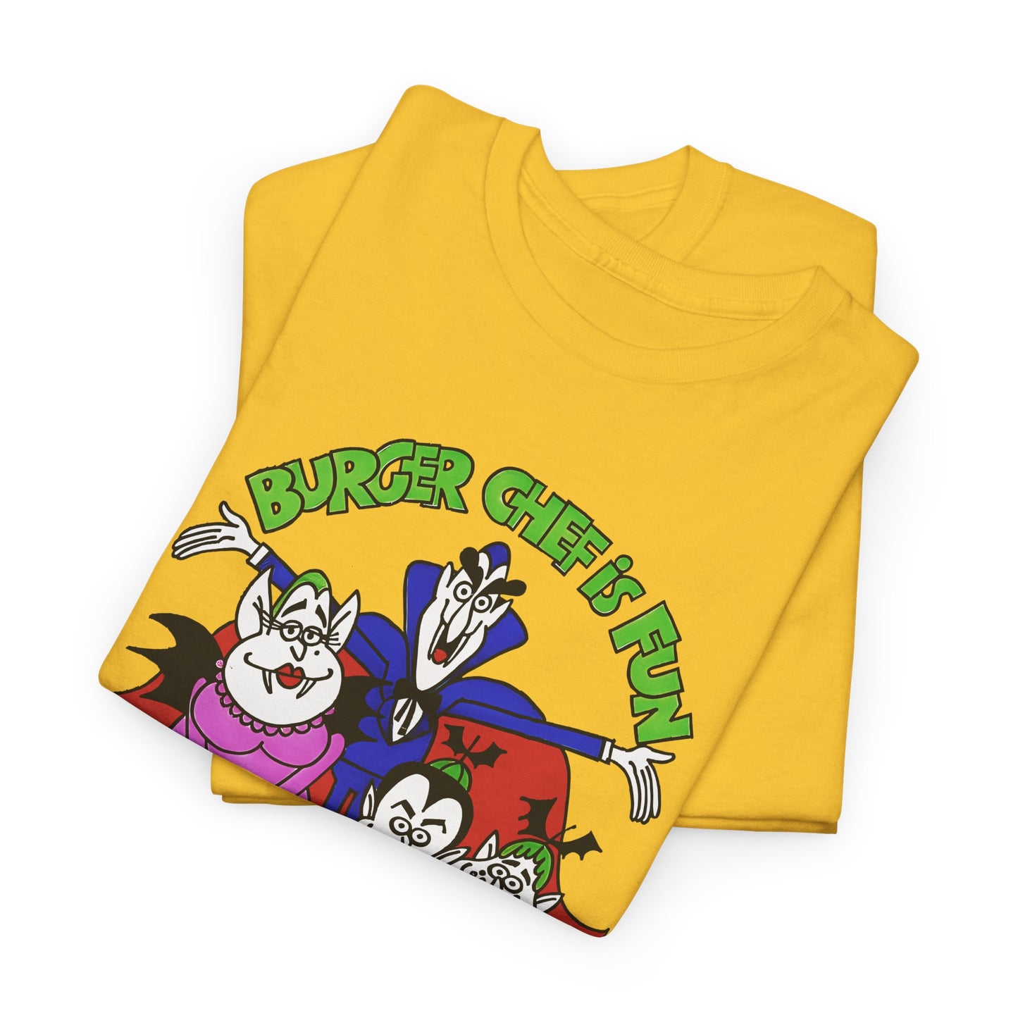 1970s burger chef is fun for the whole fangmily reproduction tshirt