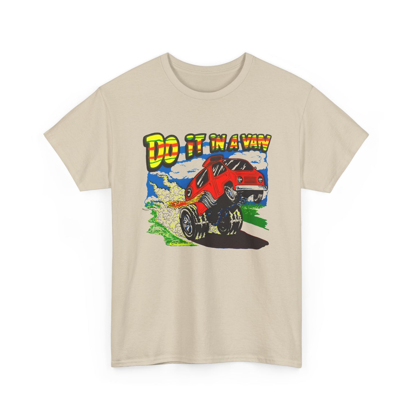 vintage 1975 do it in a van graphic reproduction tshirt