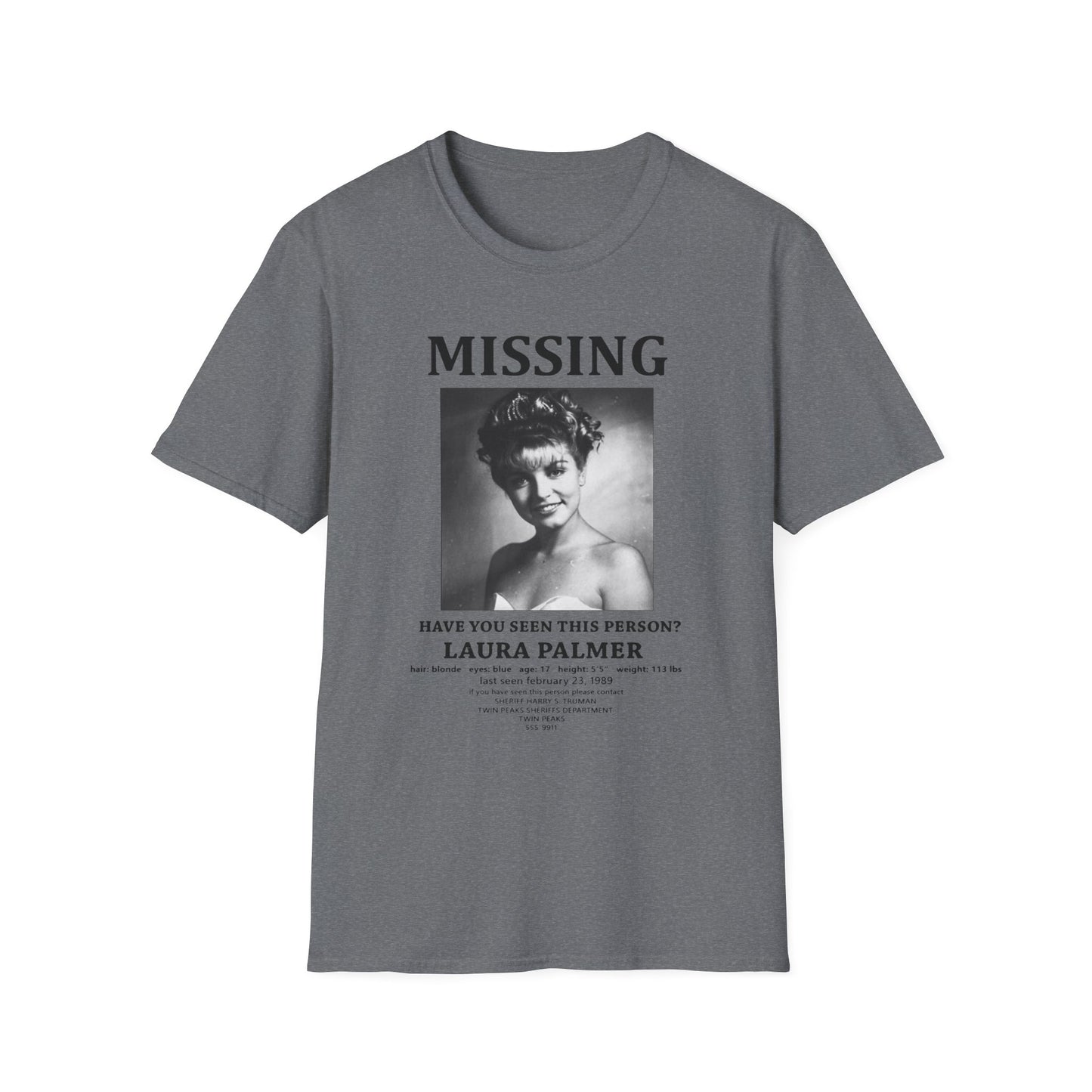 laura palmer missing poster tshirt
