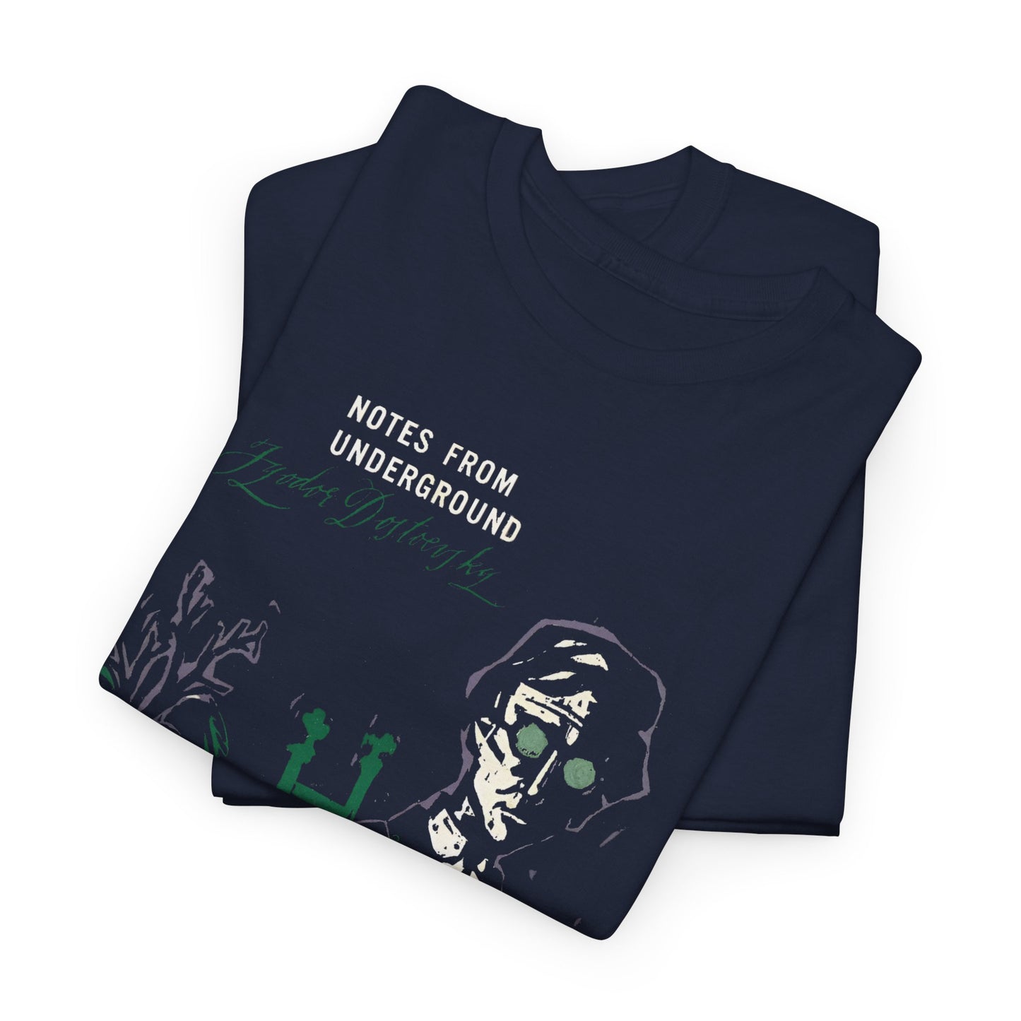 vintage 1960s dostoyevsky's notes from the underground book cover tshirt