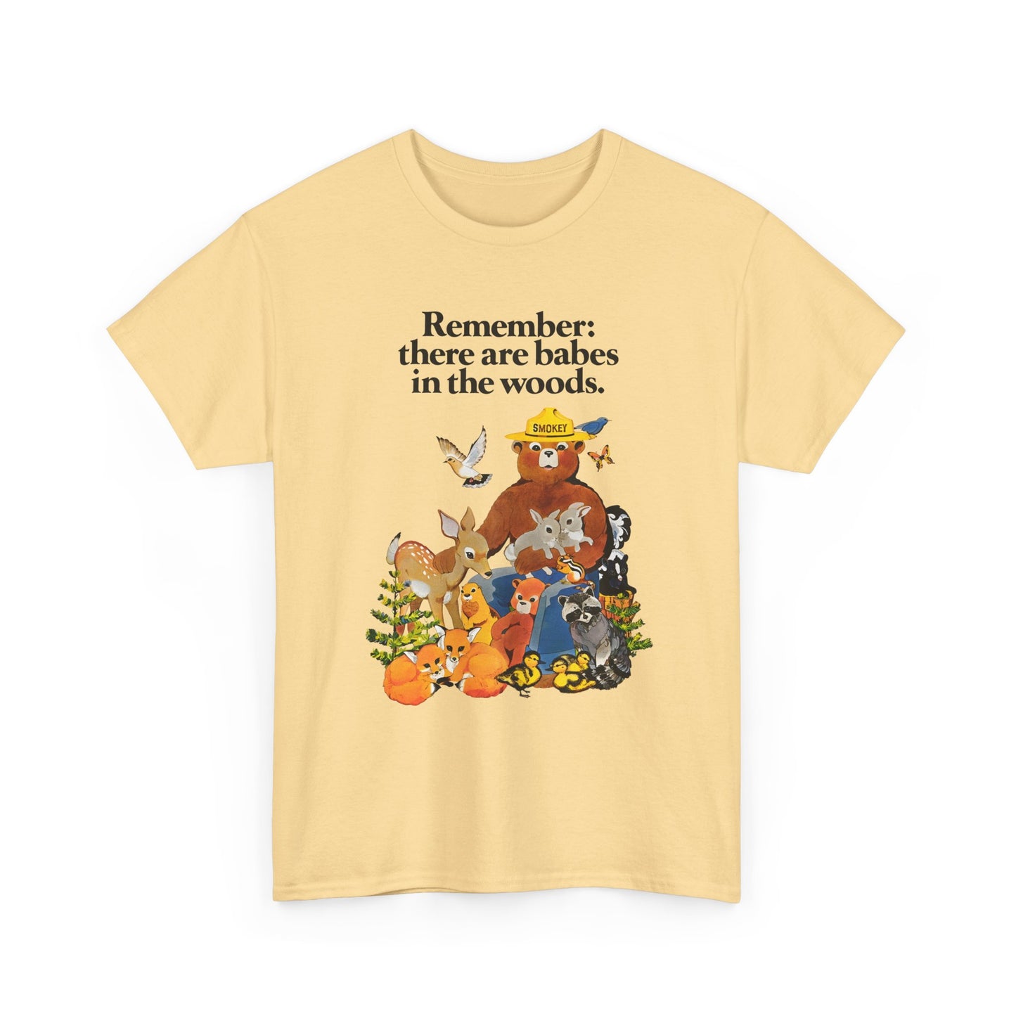 vintage smokey the bear babes in the woods reproduction tshirt