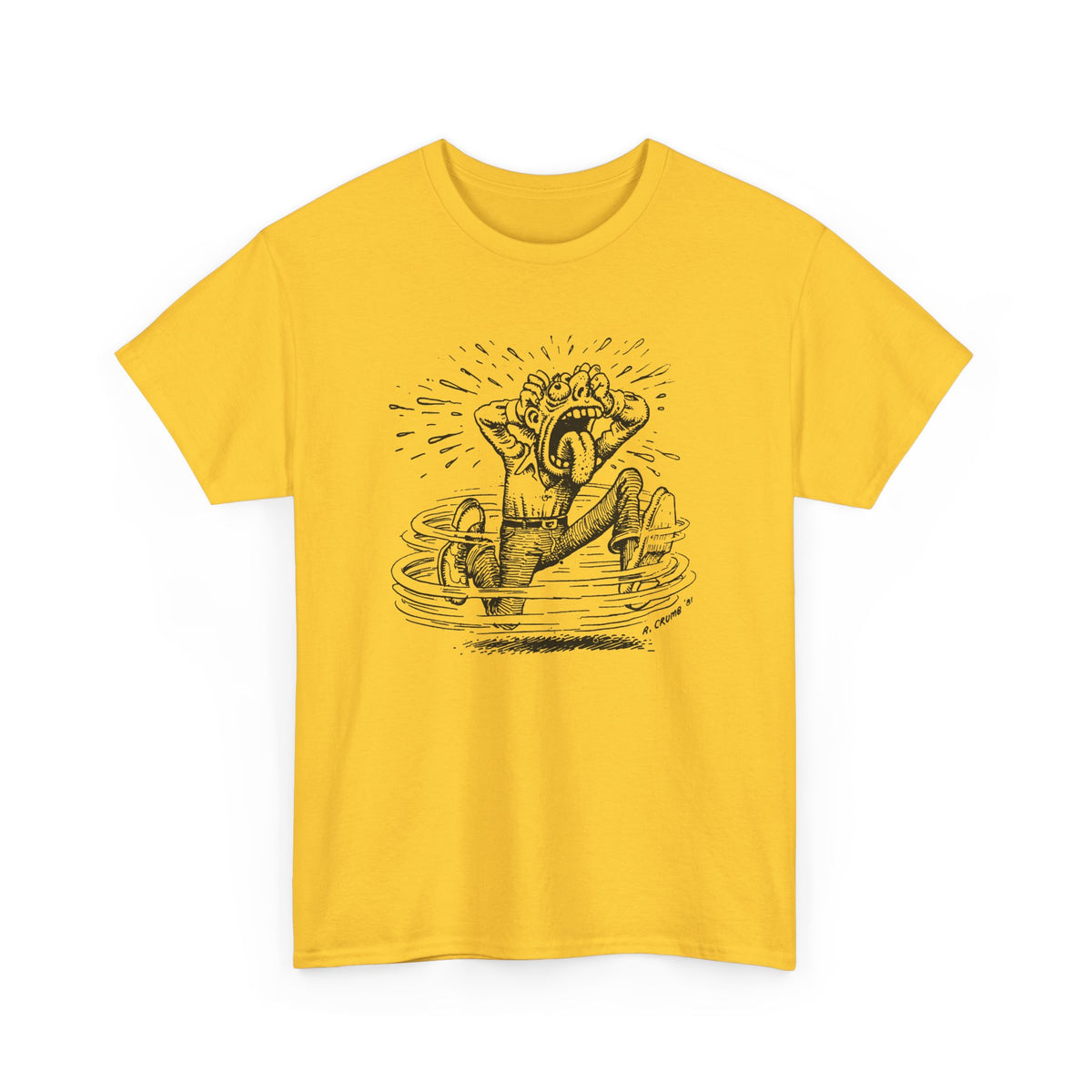 r. crumb man losing it tshirt