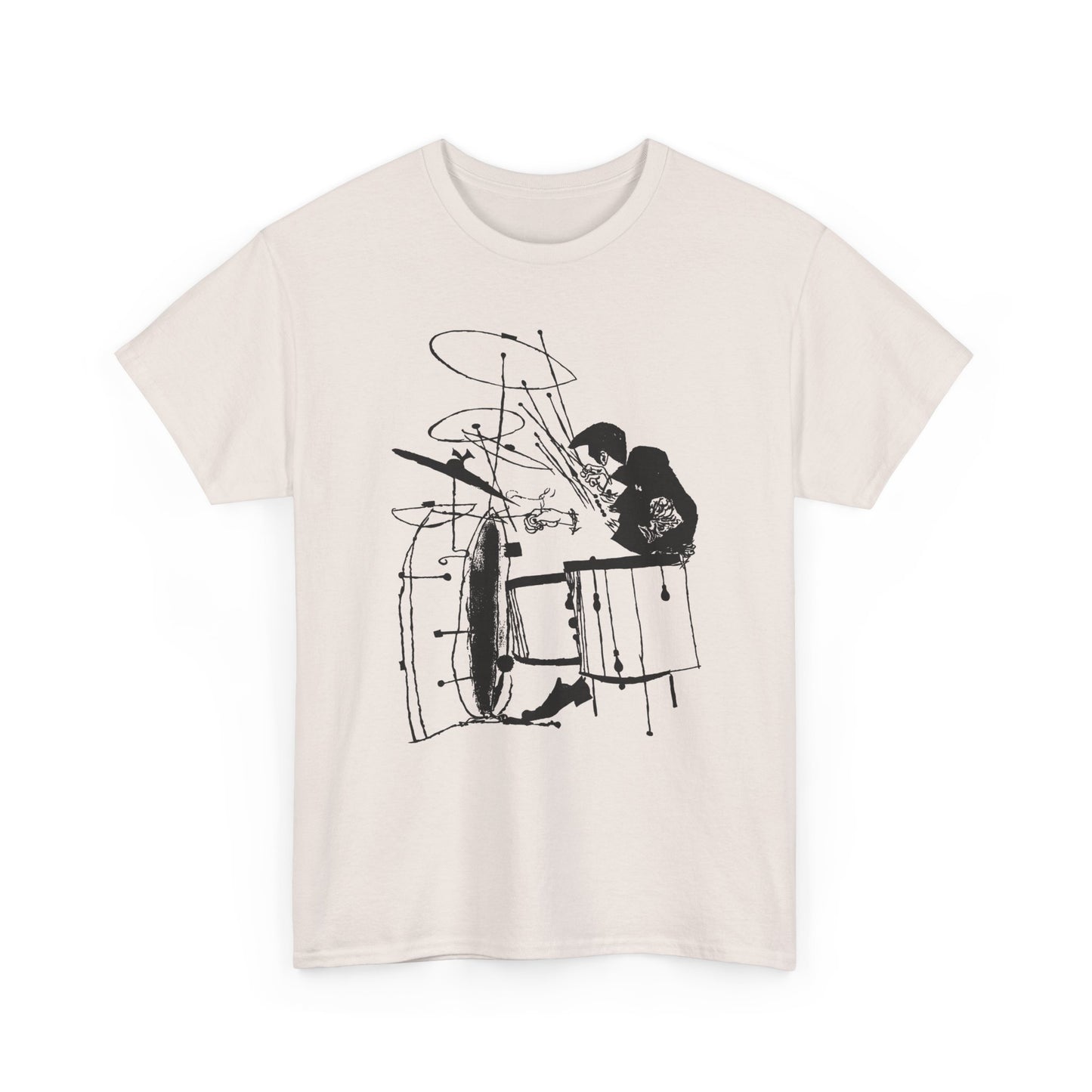 vintage illustration of the drummer buddy rich reproduction tshirt
