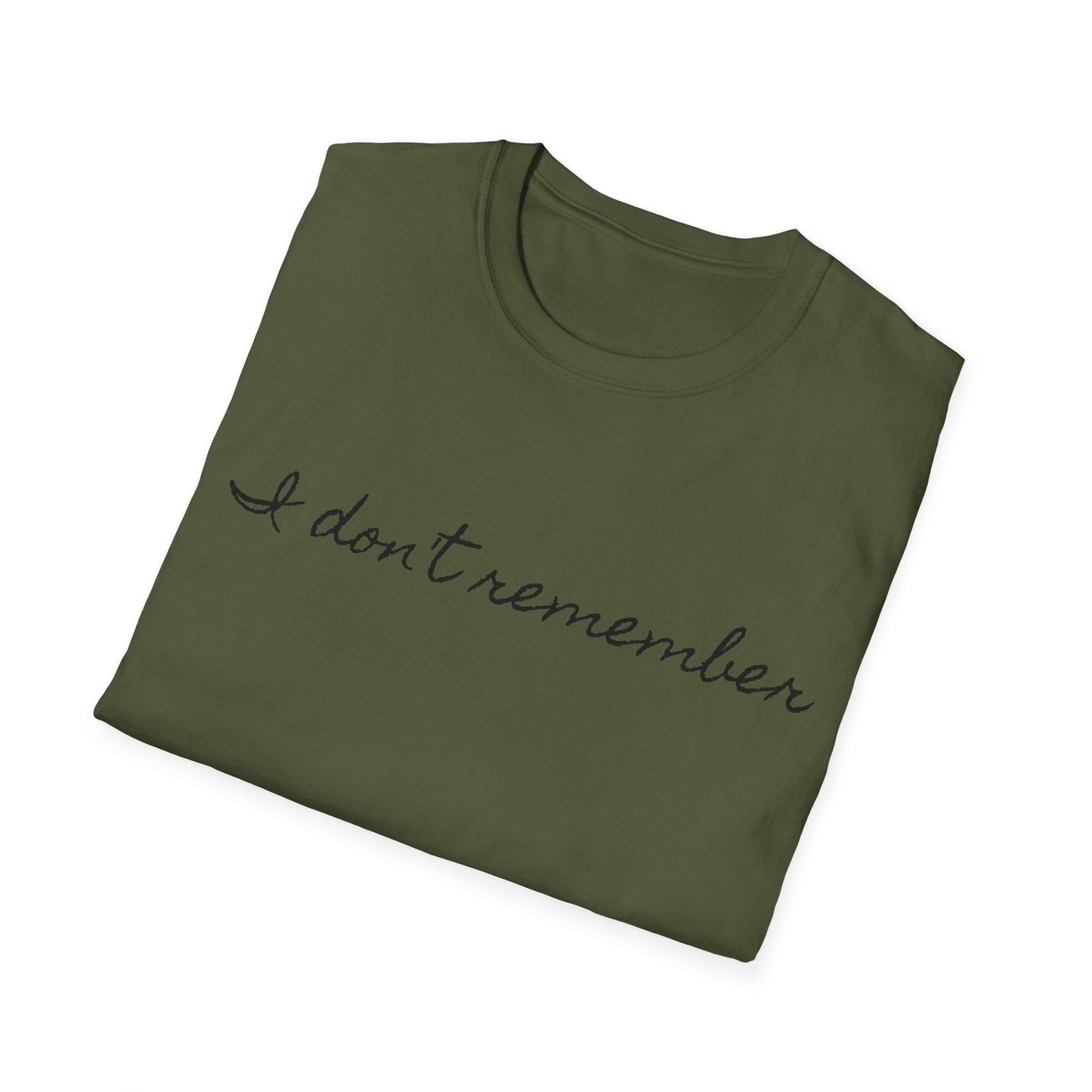 i don't remember cursive font tshirt